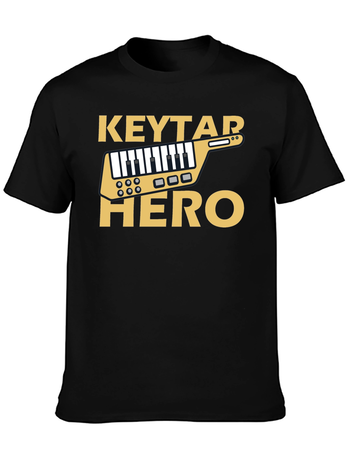 Keytar Hero Black T-Shirt - Music Inspired Design