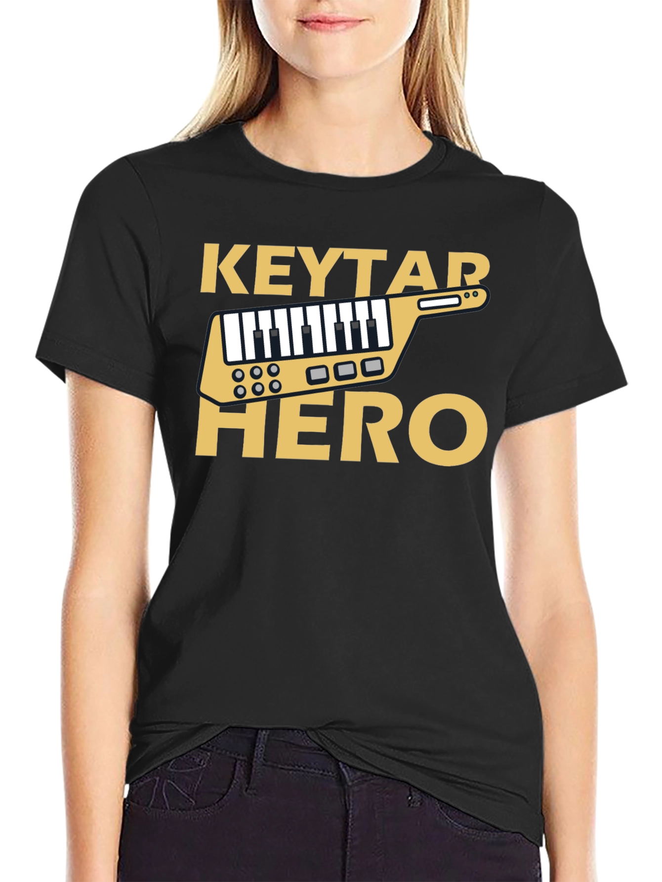 Keytar Hero Black T-Shirt - Music Inspired Design