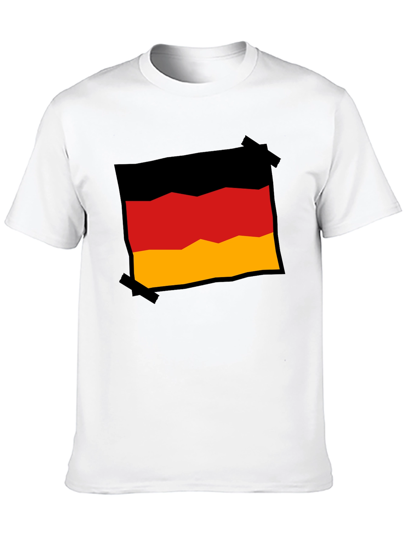 Germany Flag Graphic Tee - Black Cotton T-Shirt