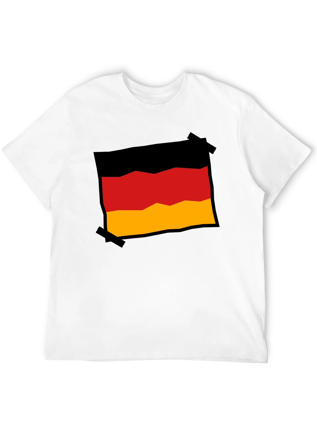 Germany Flag Graphic Tee - Black Cotton T-Shirt