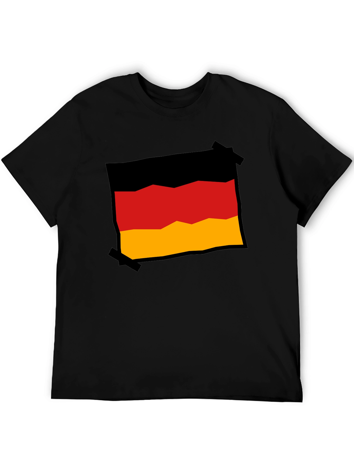 Germany Flag Graphic Tee - Black Cotton T-Shirt