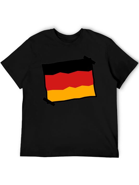Germany Flag Graphic Tee - Black Cotton T-Shirt