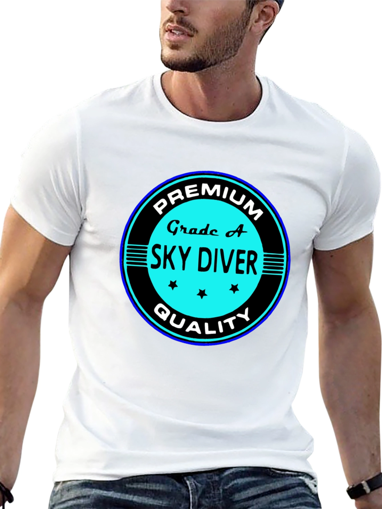 Premium Grade A Skydiver Black T-Shirt