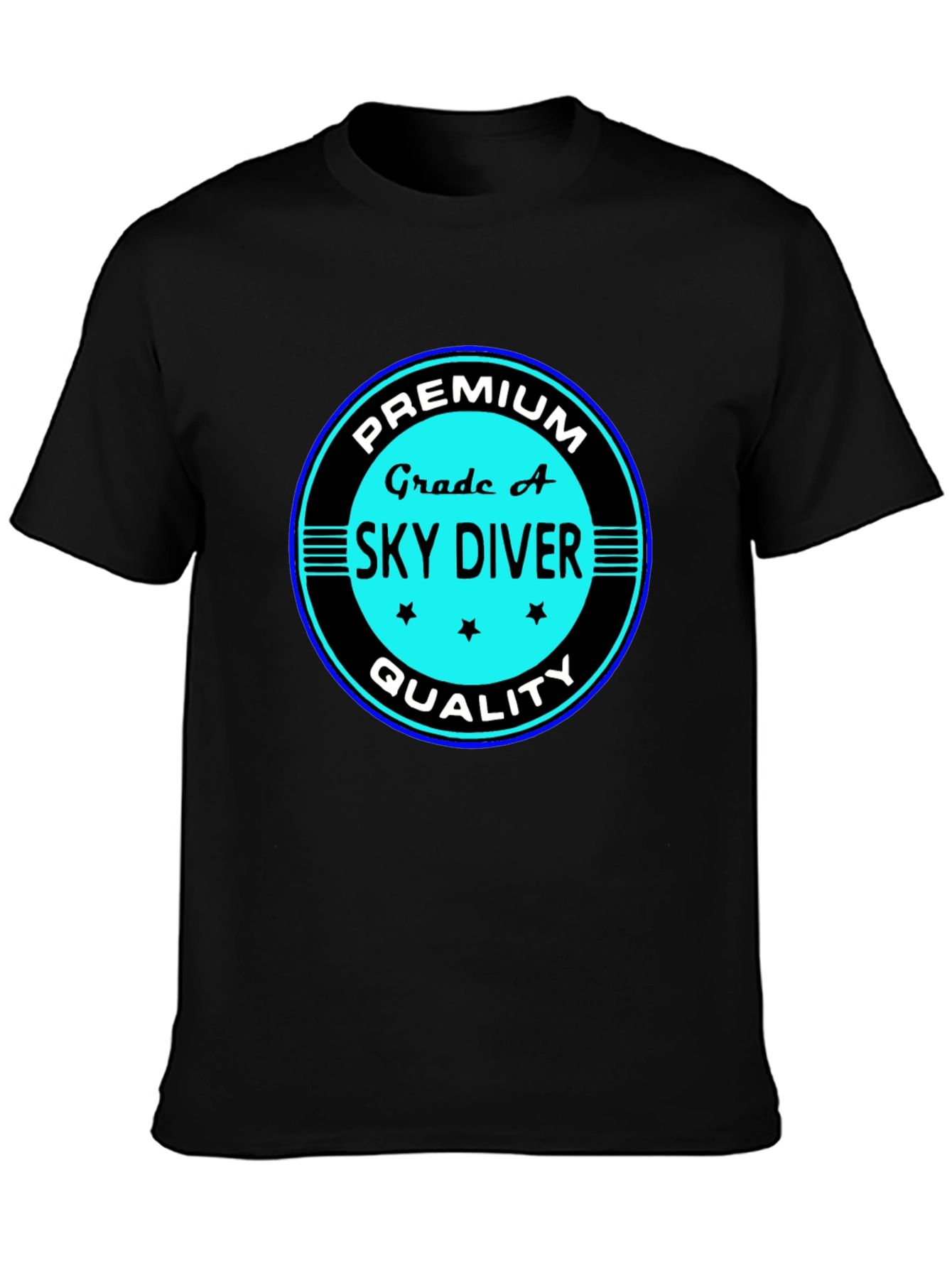 Premium Grade A Skydiver Black T-Shirt