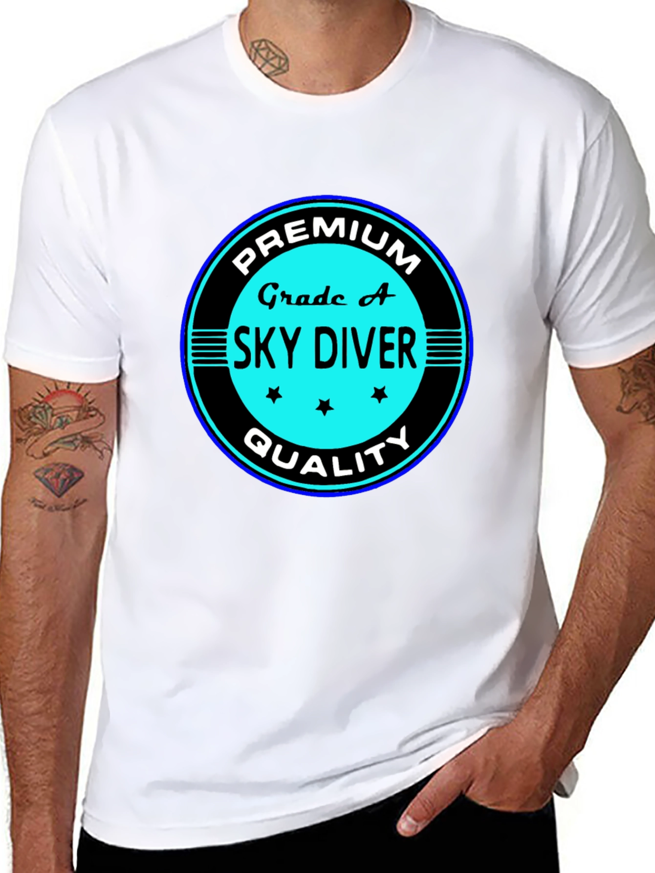 Premium Grade A Skydiver Black T-Shirt