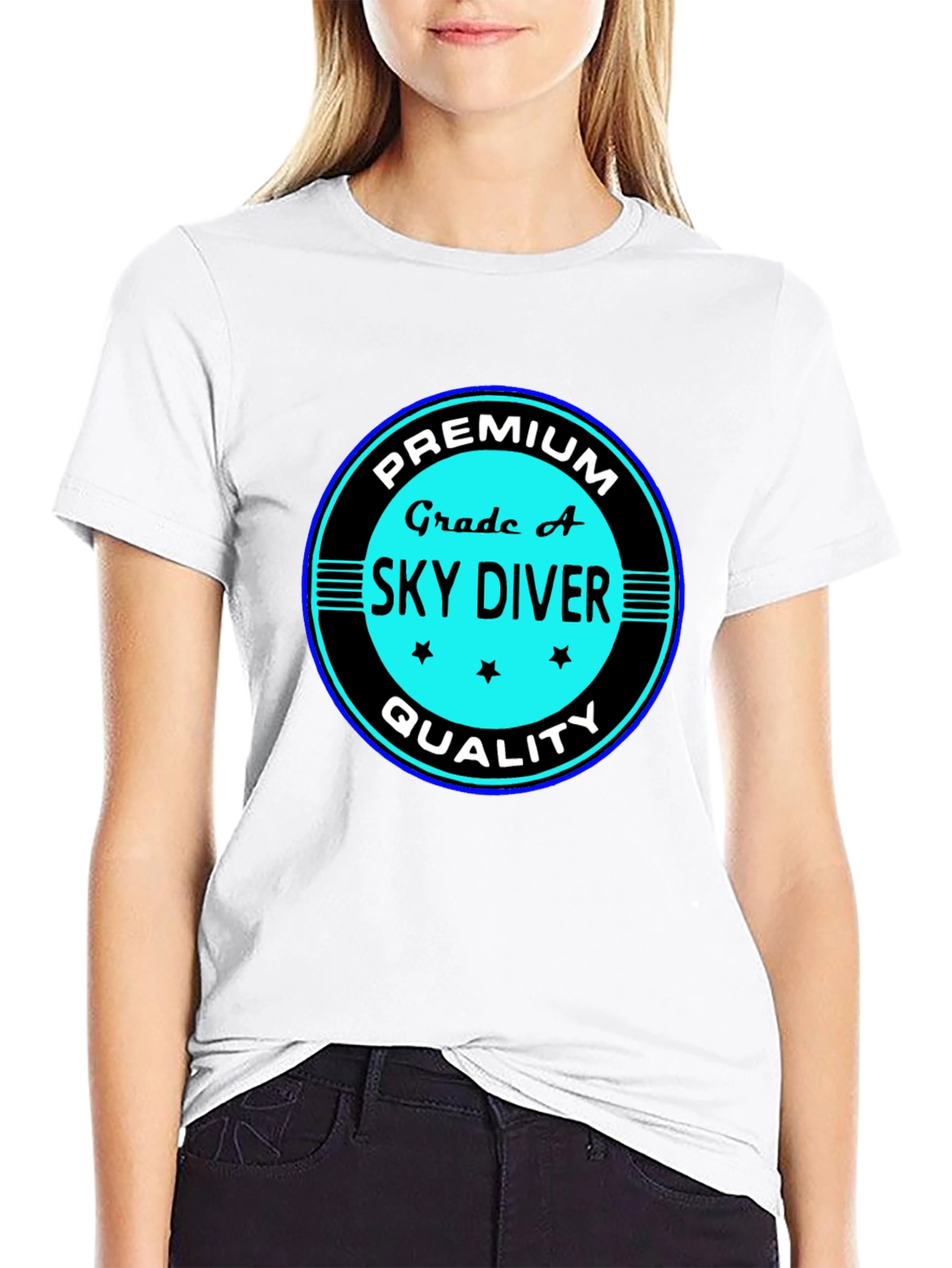 Premium Grade A Skydiver Black T-Shirt