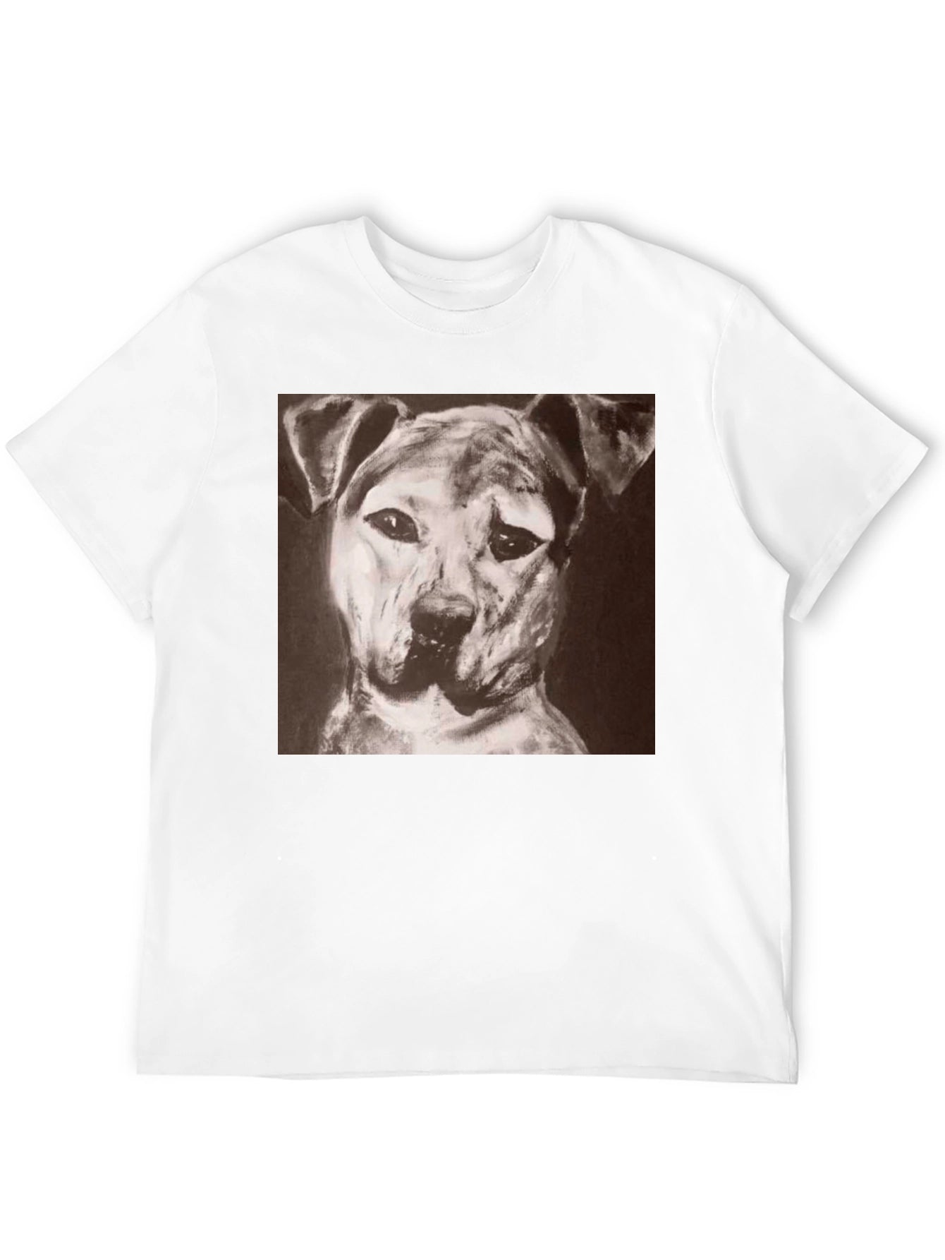 Dog Portrait Black T-Shirt - Artistic Graphic Tee