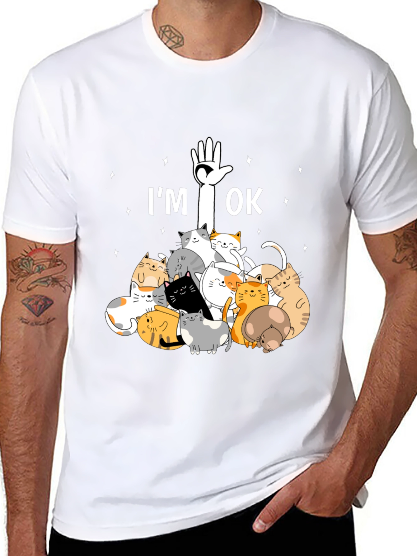 Im OK Cats T-Shirt Cute Graphic Tee