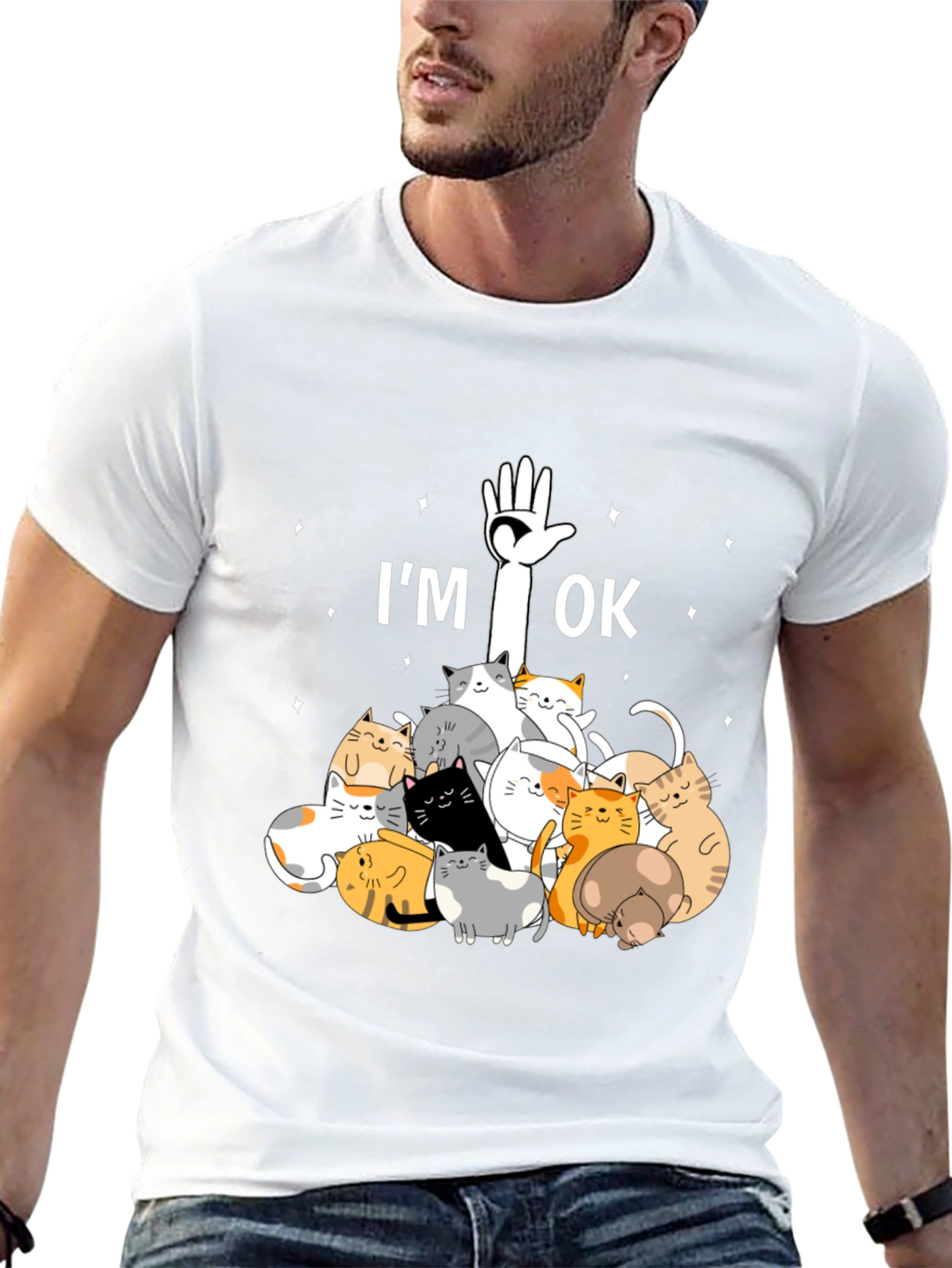Im OK Cats T-Shirt Cute Graphic Tee