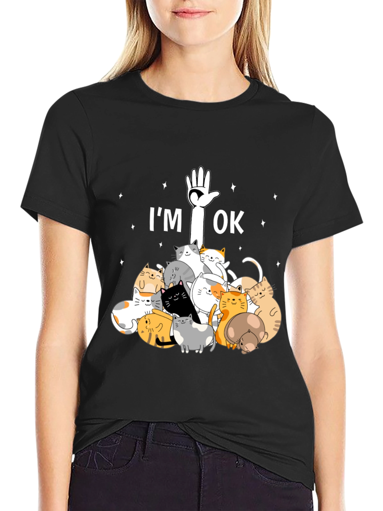 Im OK Cats T-Shirt Cute Graphic Tee