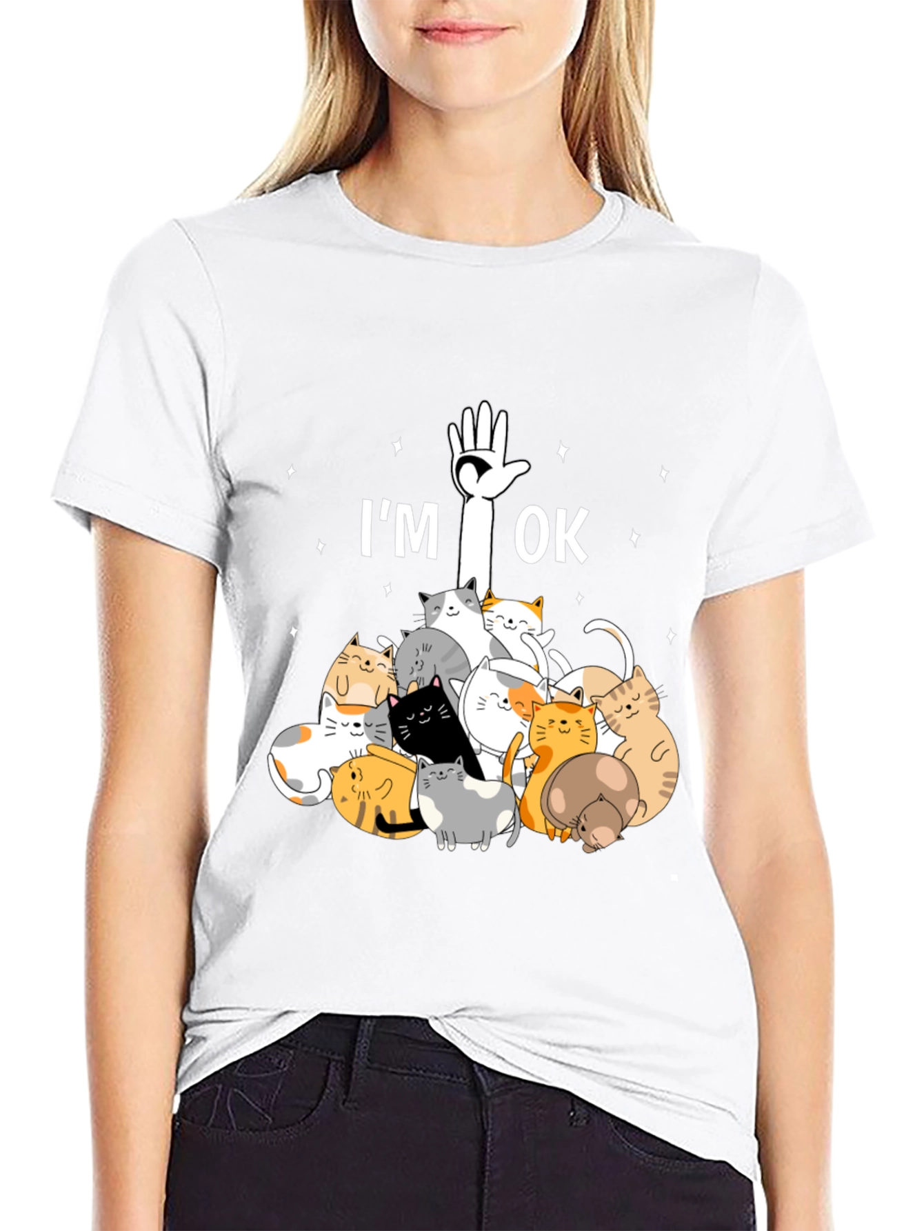 Im OK Cats T-Shirt Cute Graphic Tee