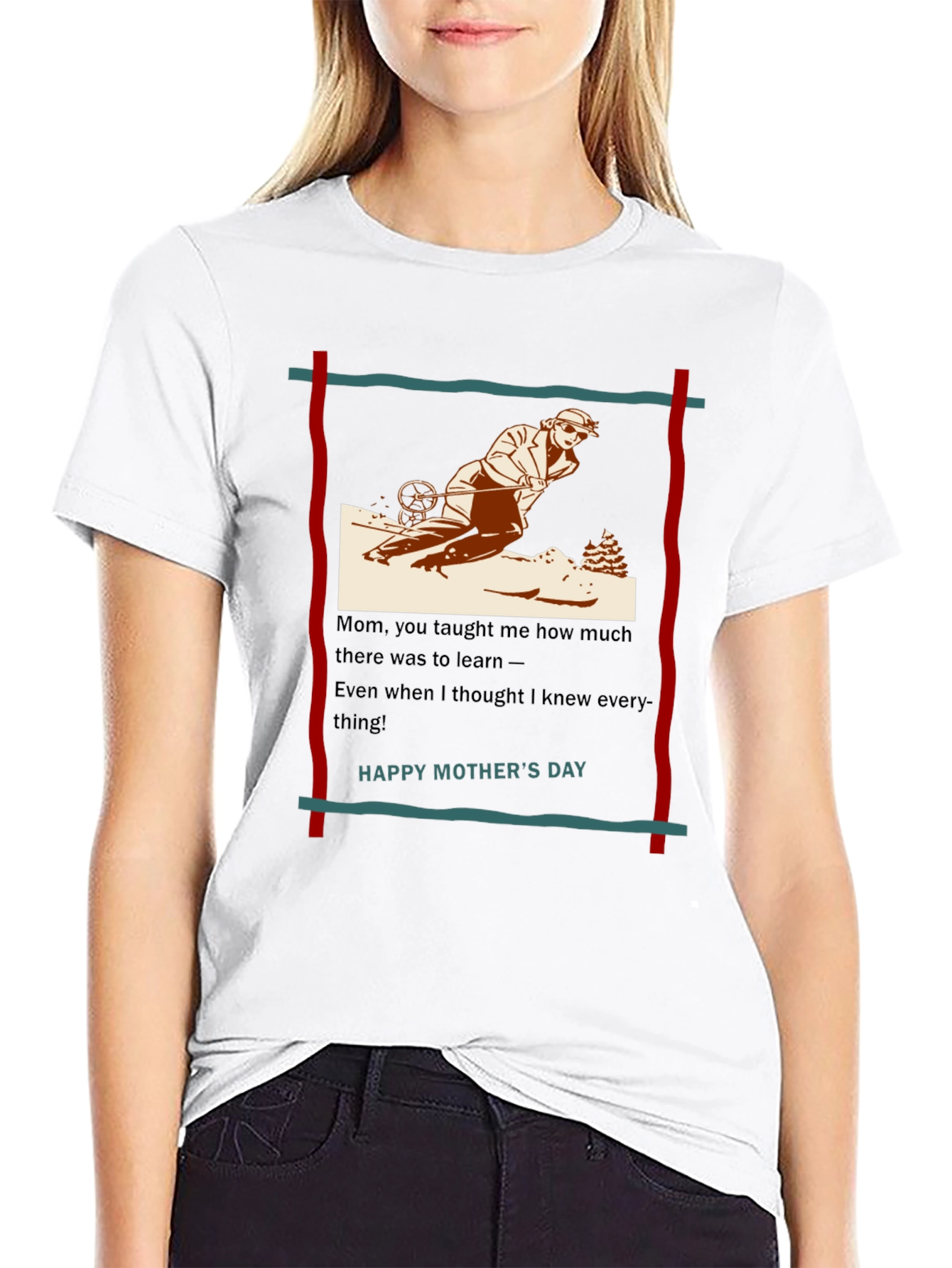Skiing Mom T-Shirt - Happy Mothers Day Gift
