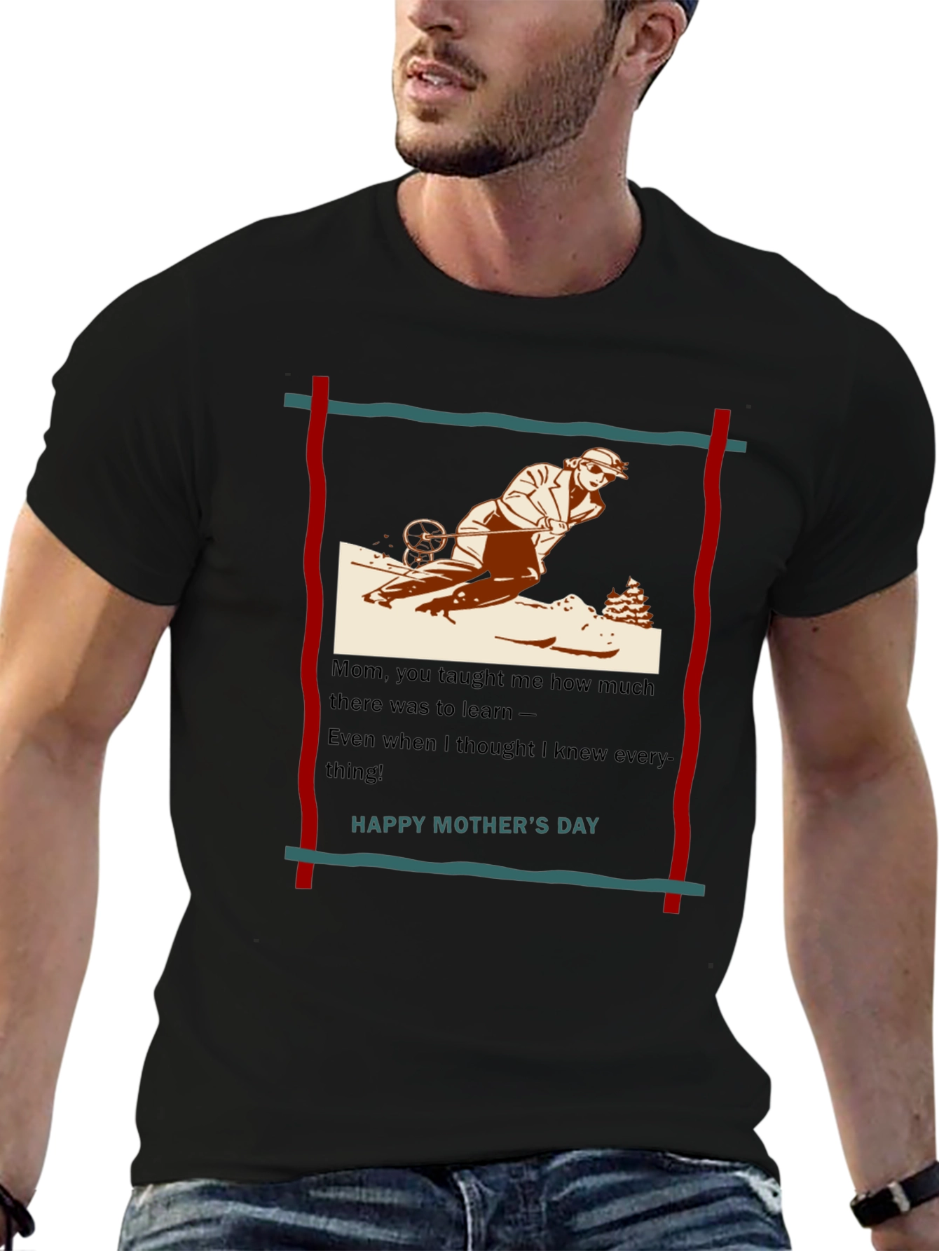 Skiing Mom T-Shirt - Happy Mothers Day Gift