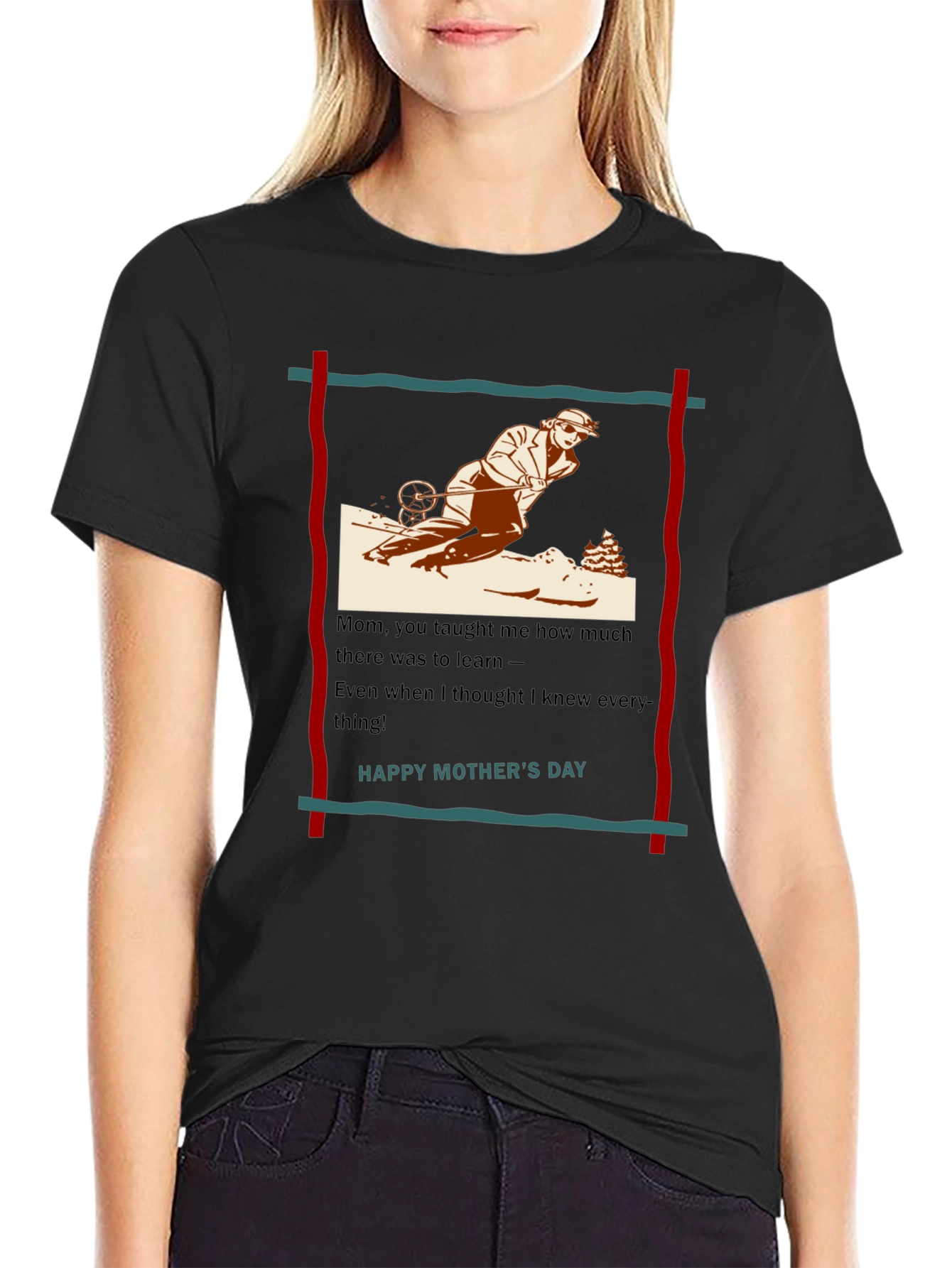 Skiing Mom T-Shirt - Happy Mothers Day Gift