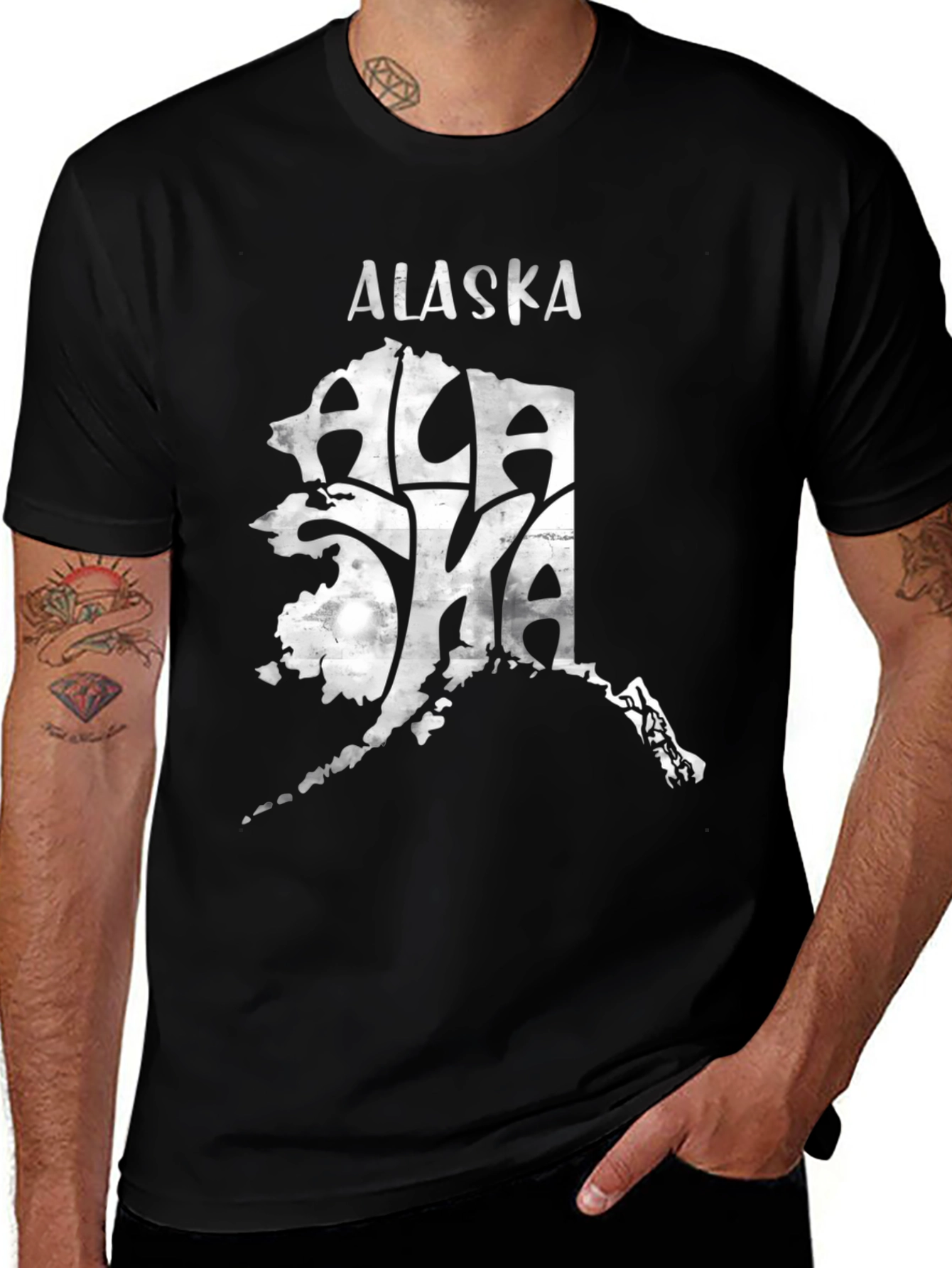 Alaska Graphic Tee - Black State Pride T-Shirt