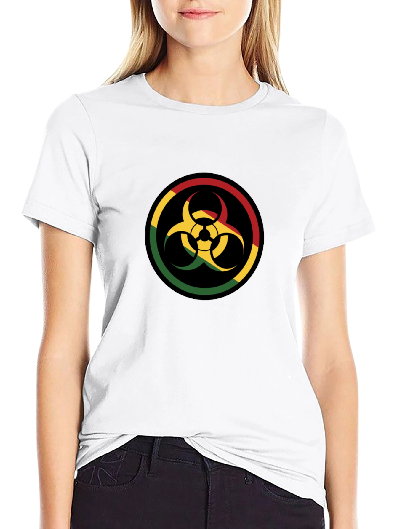 Rasta Biohazard Symbol Graphic Tee
