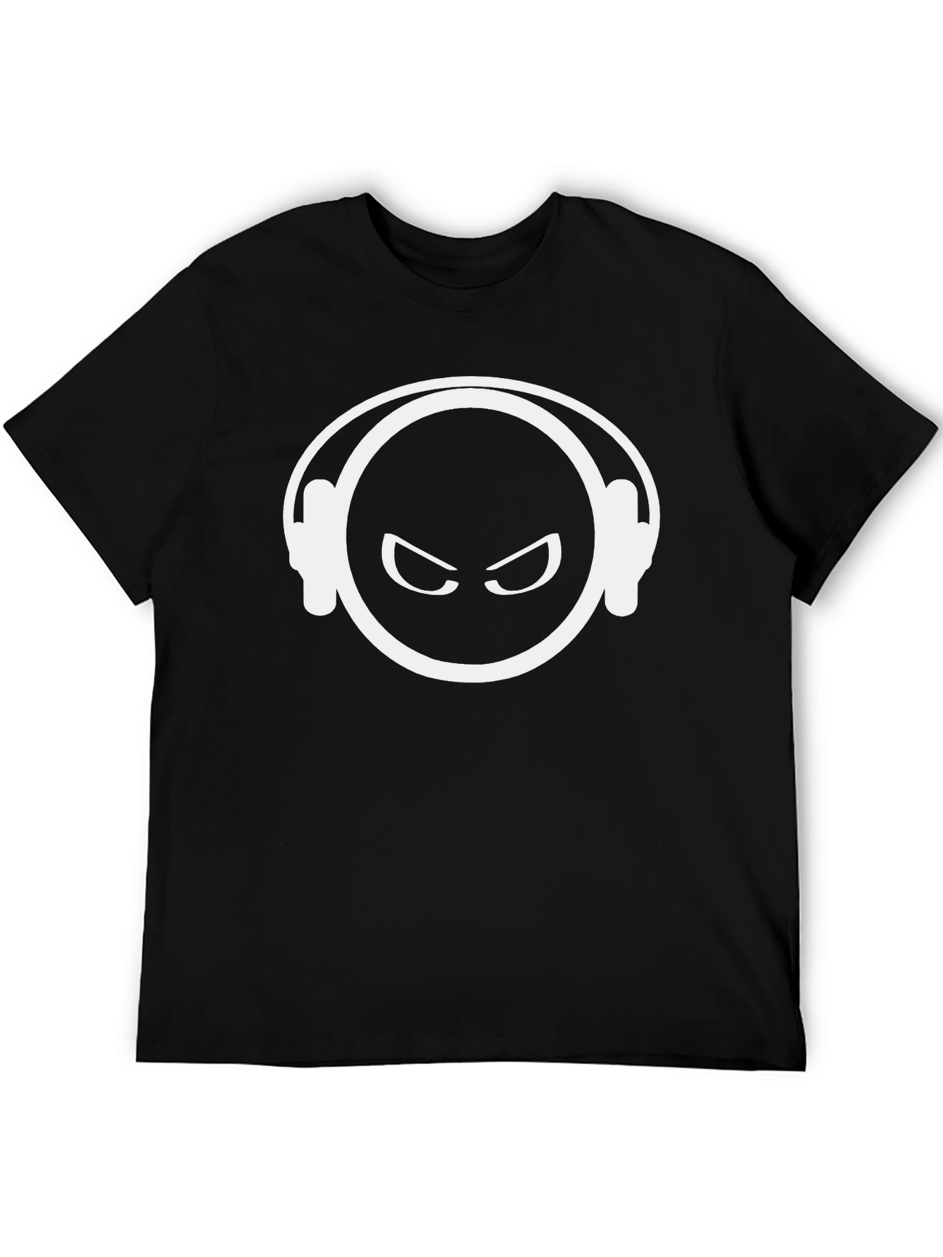 DJ Mask Graphic Tee - Black Cotton Blend