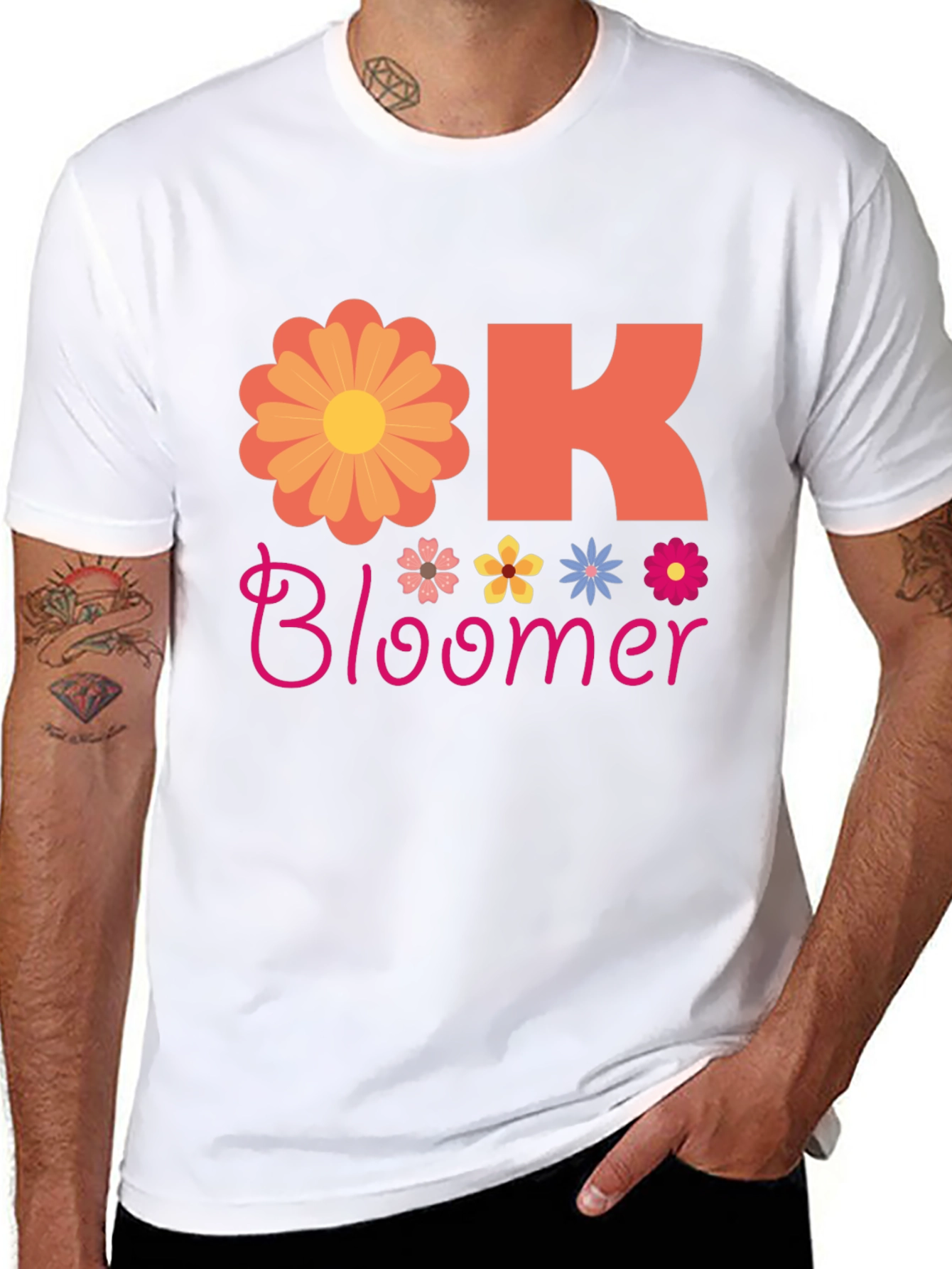 Ok Bloomer Graphic T-Shirt - Floral Design