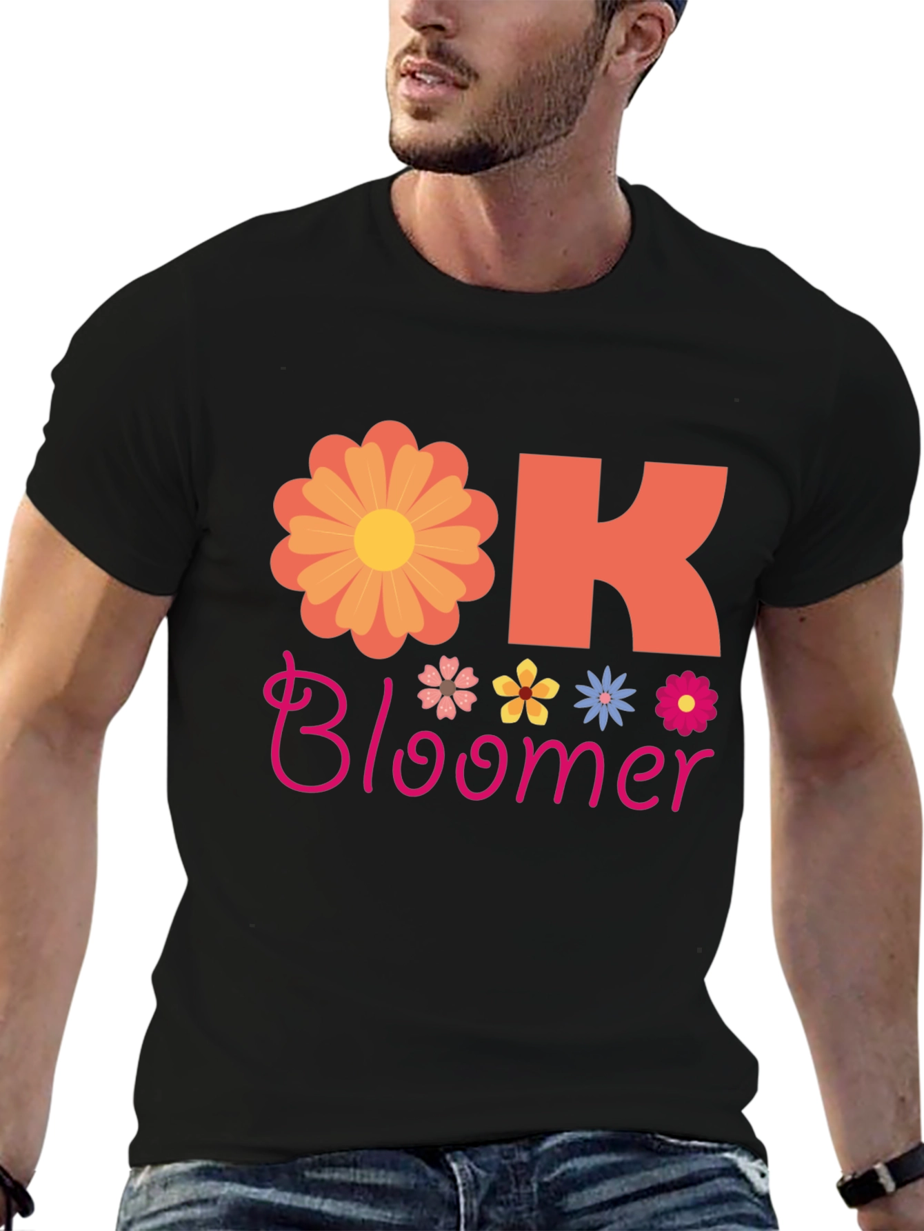 Ok Bloomer Graphic T-Shirt - Floral Design