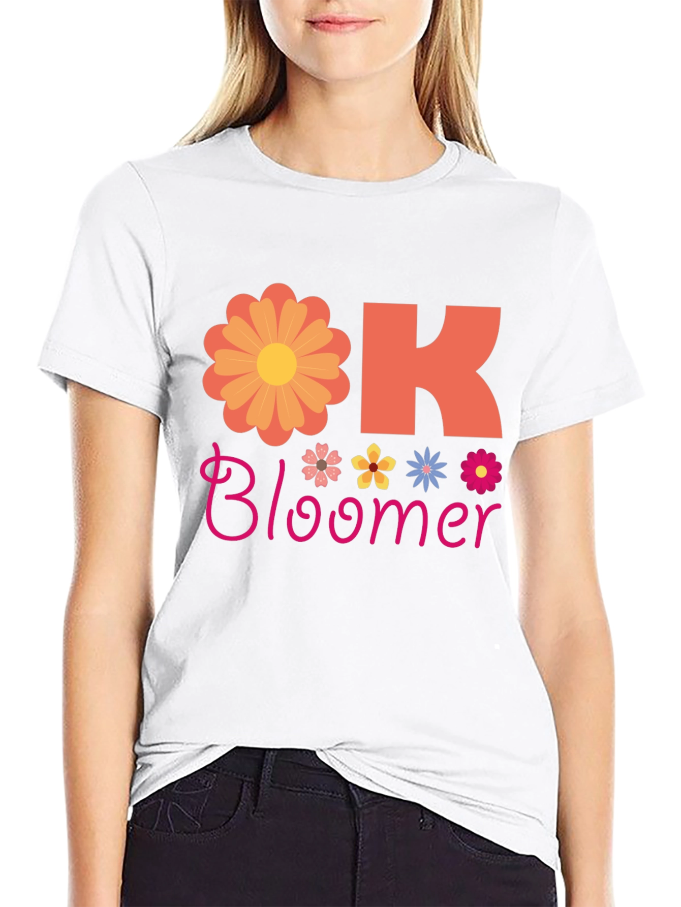 Ok Bloomer Graphic T-Shirt - Floral Design