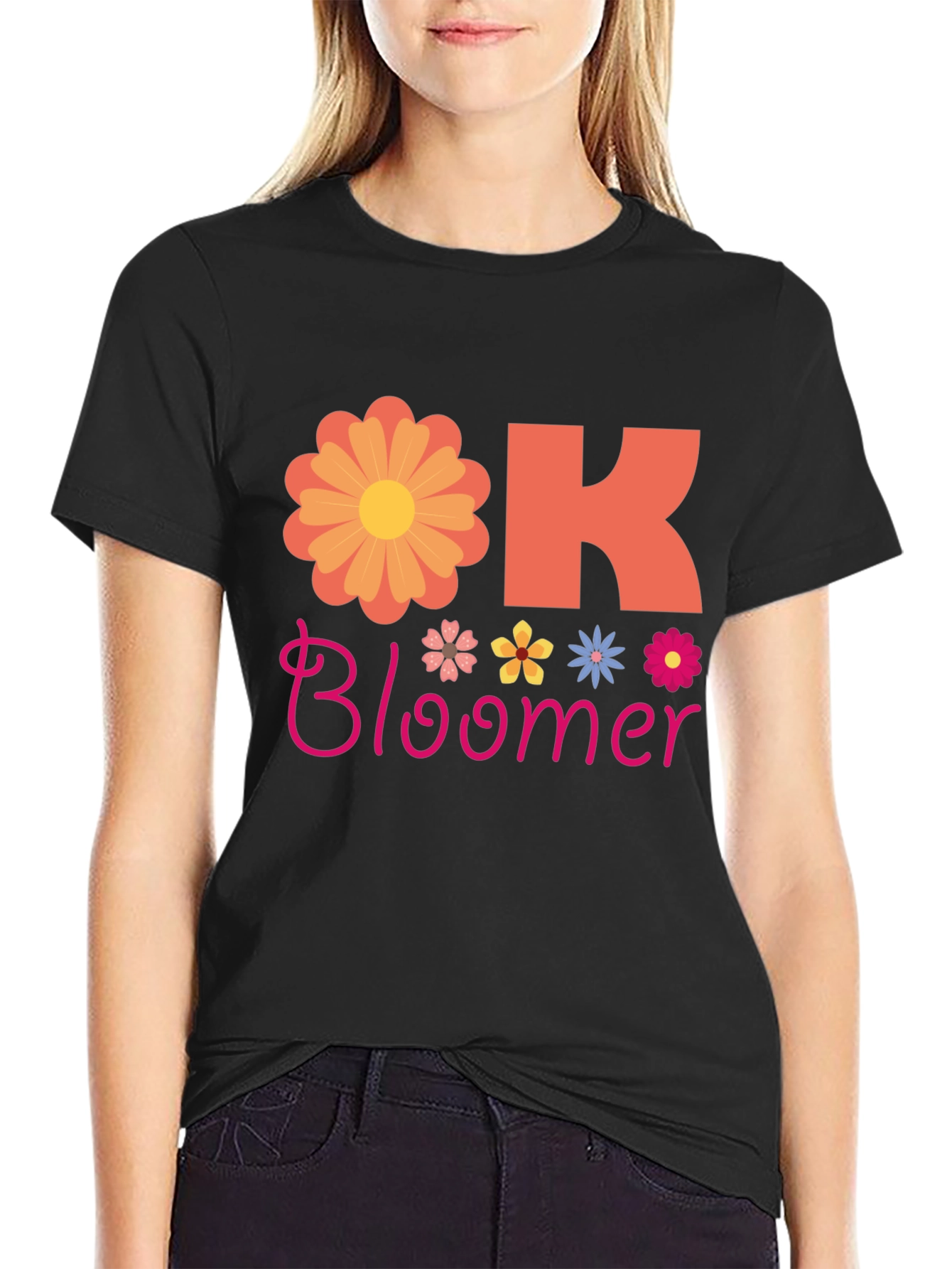 Ok Bloomer Graphic T-Shirt - Floral Design