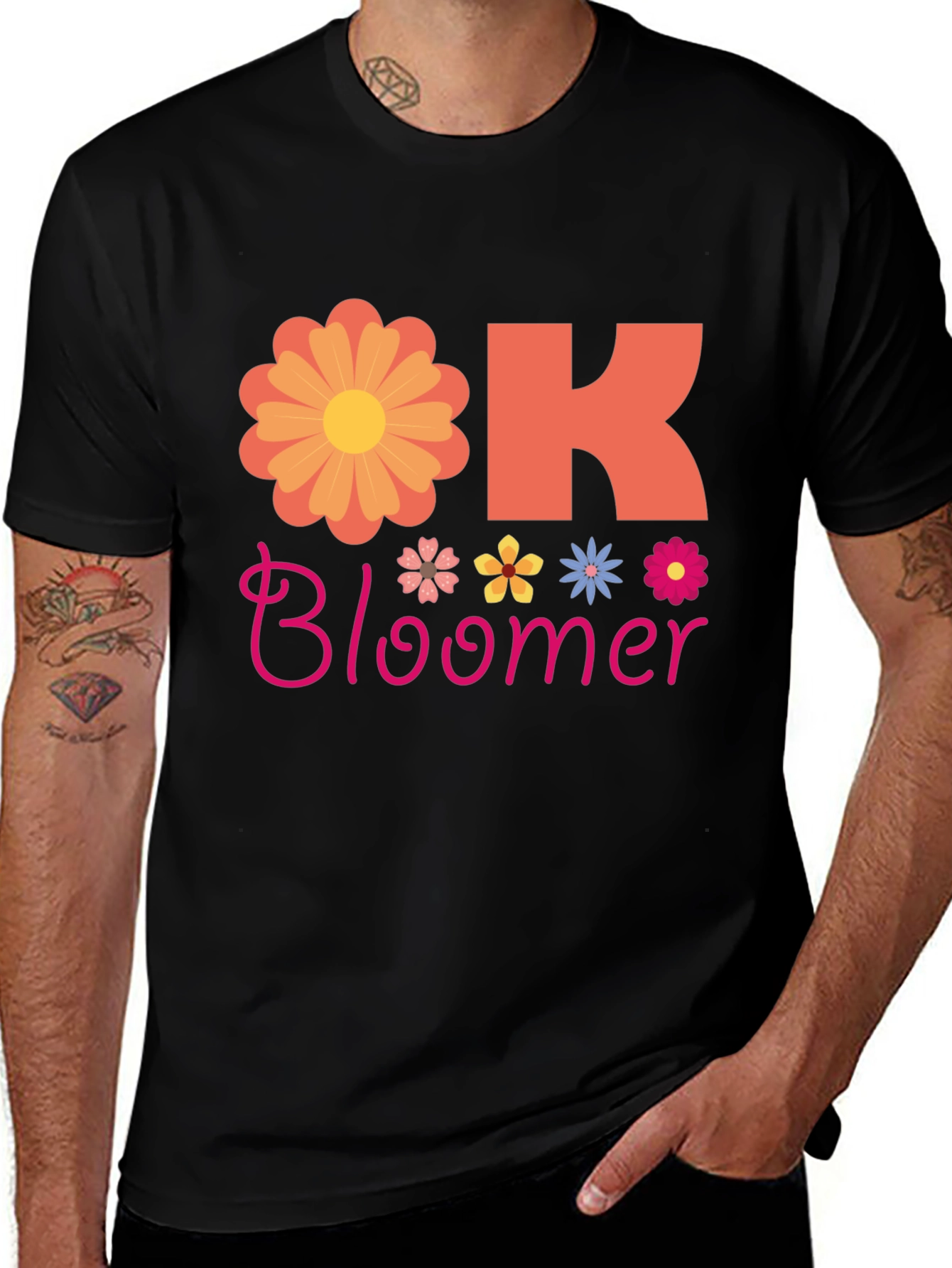 Ok Bloomer Graphic T-Shirt - Floral Design