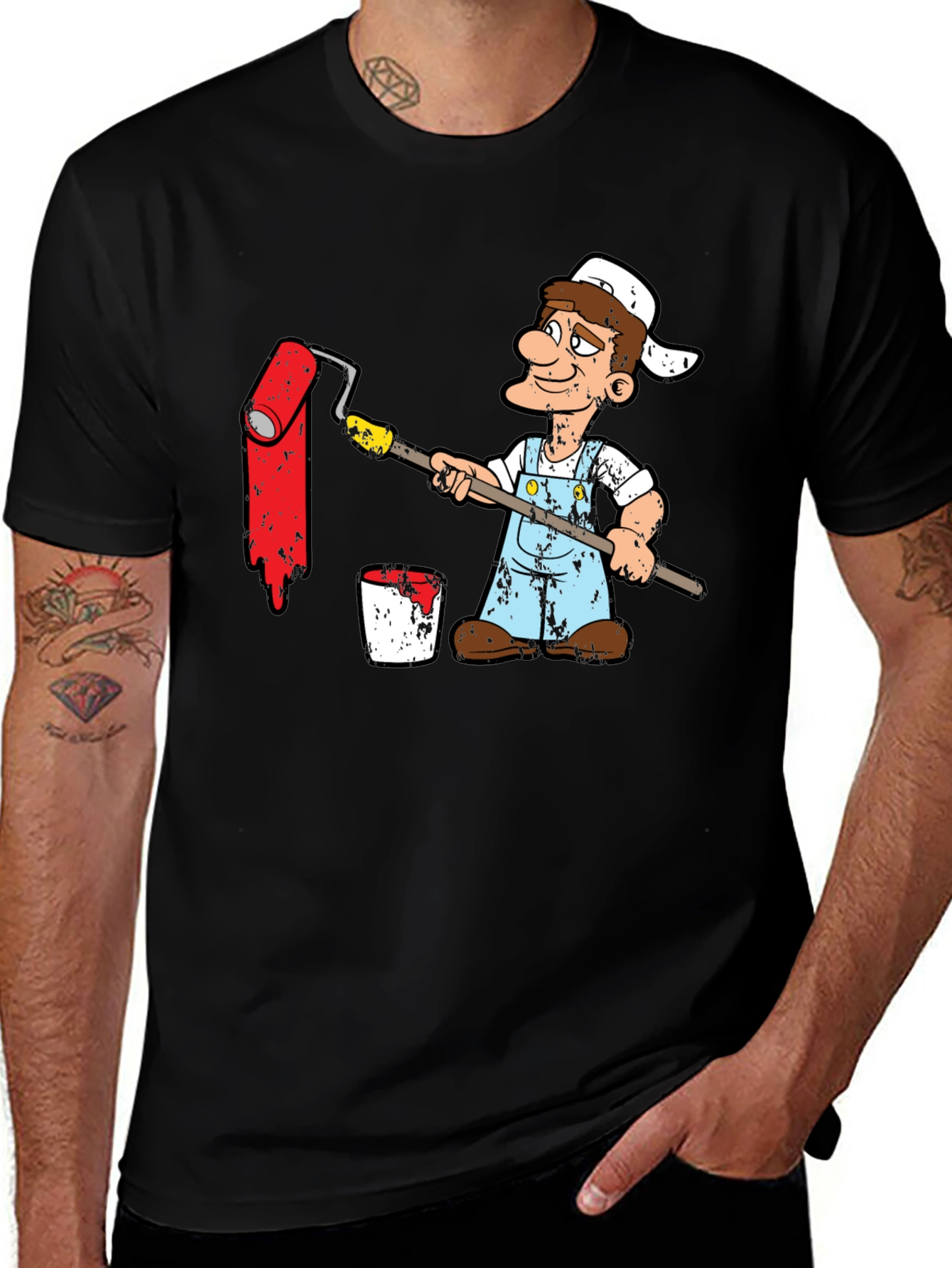 Painter Cartoon Graphic T-Shirt