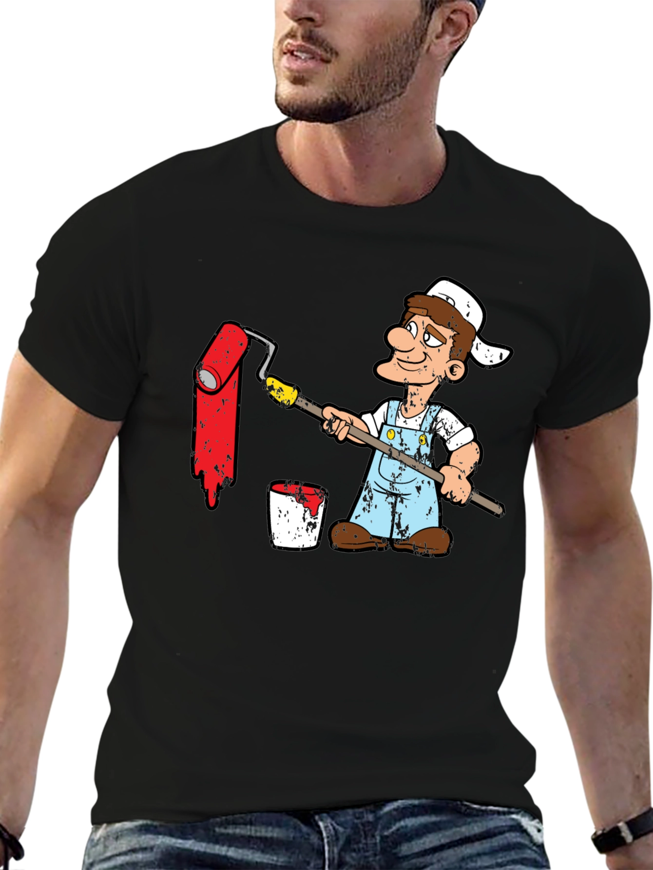 Painter Cartoon Graphic T-Shirt