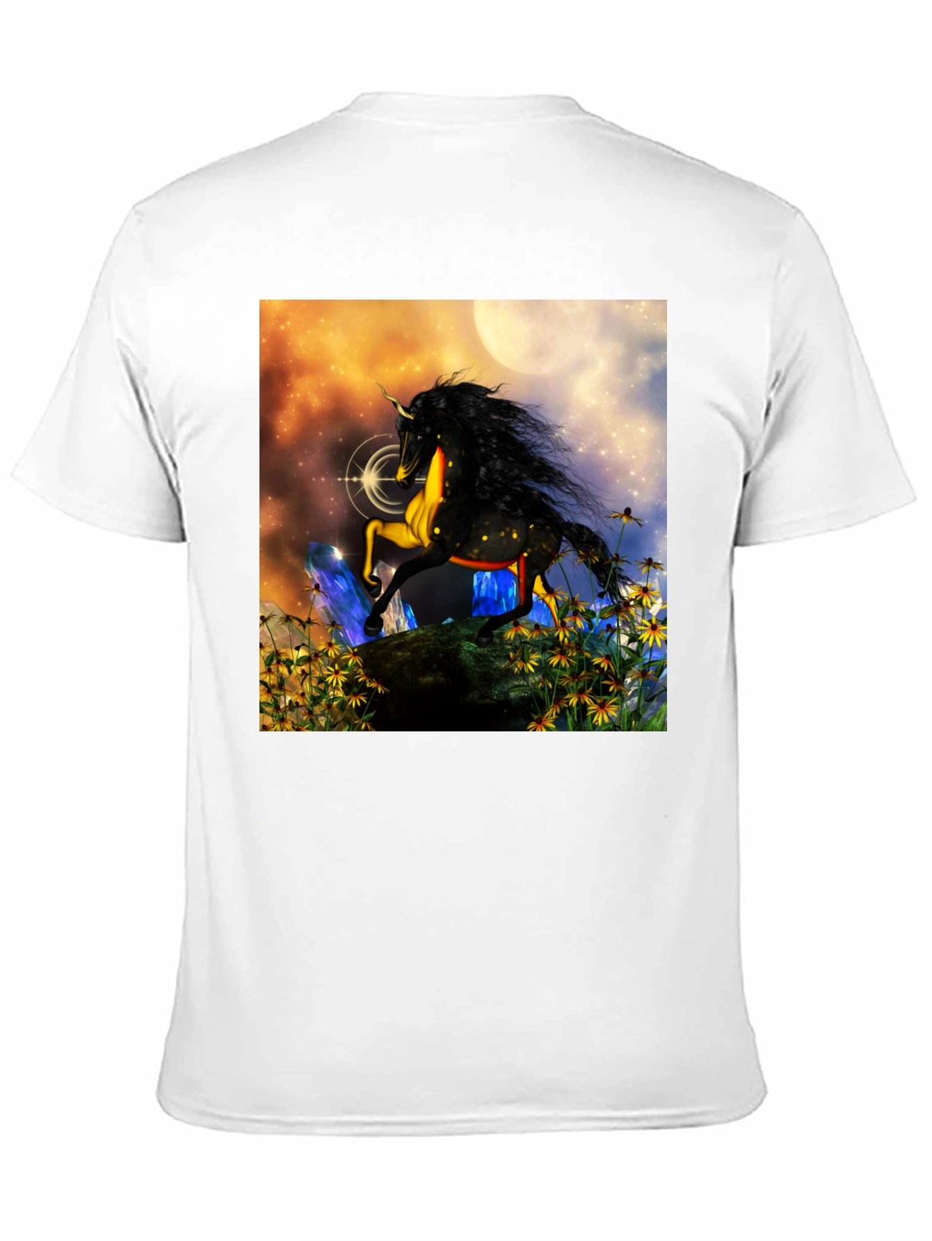 Unicorn Fantasy Graphic T-Shirt - Black