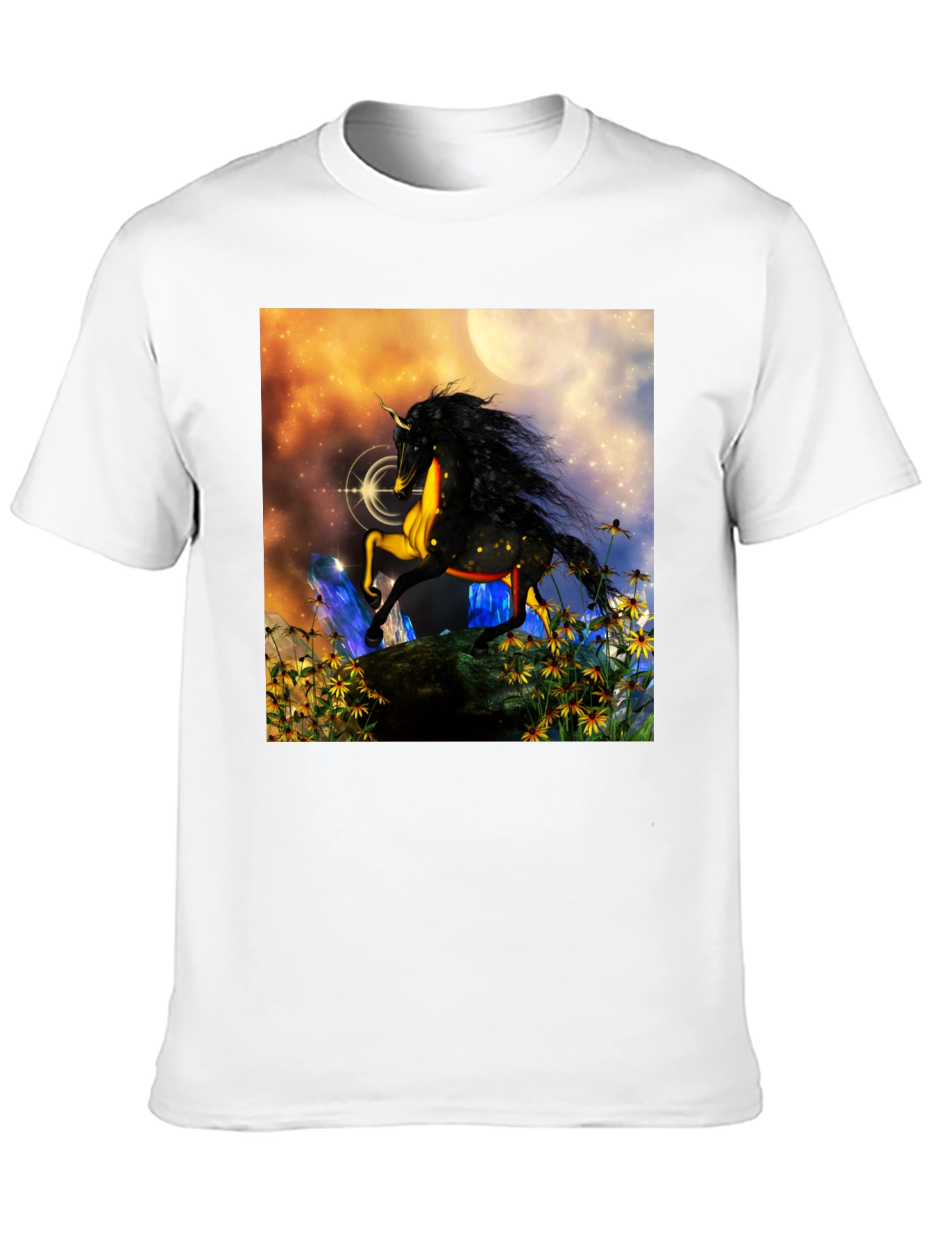 Unicorn Fantasy Graphic T-Shirt - Black