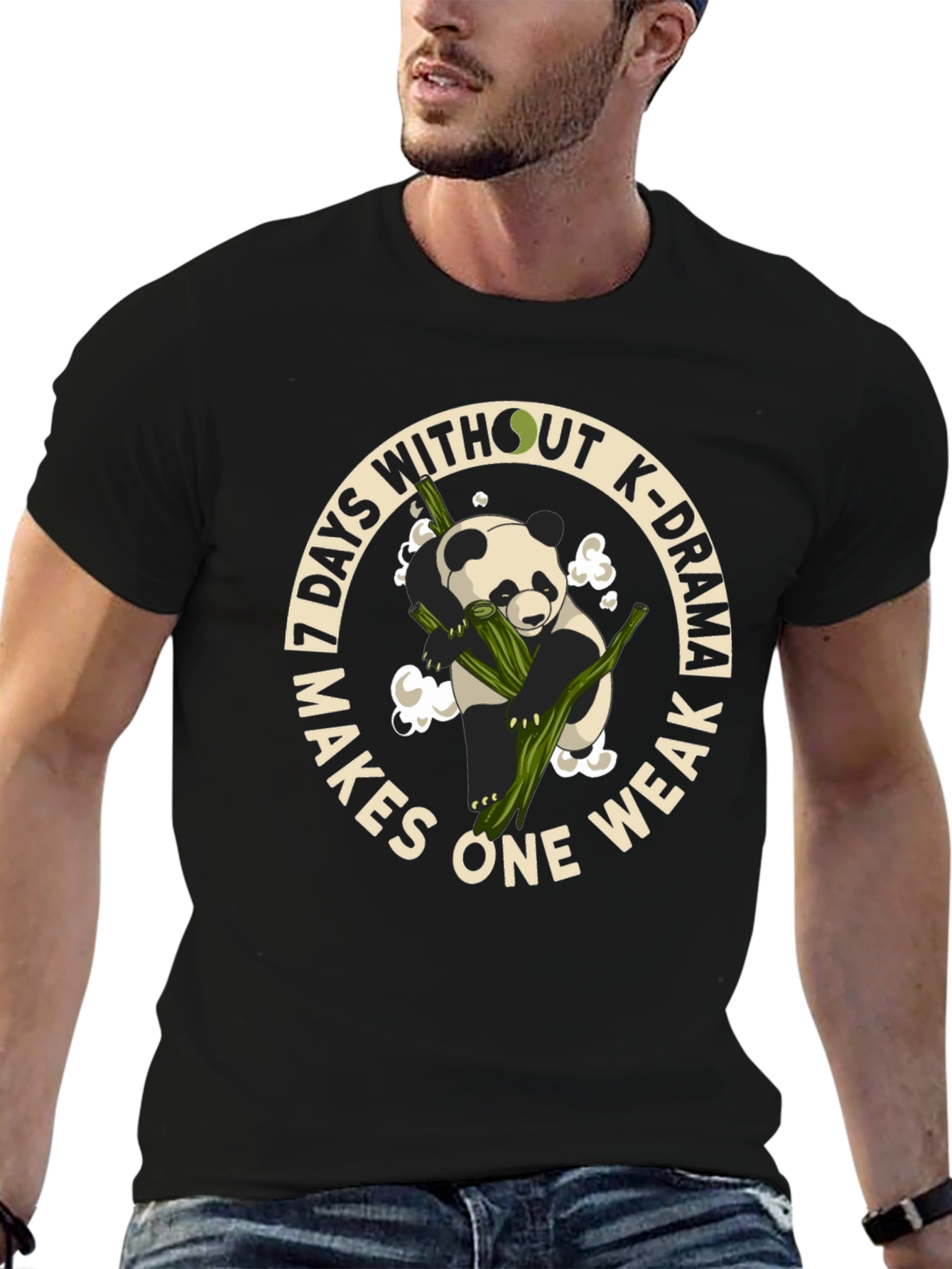 K-Drama Lover T-Shirt - Panda and Bamboo Graphic