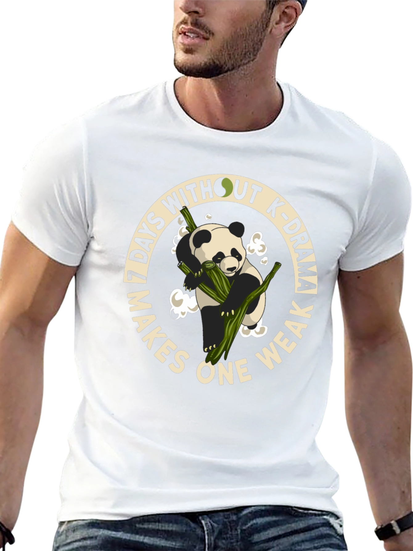 K-Drama Lover T-Shirt - Panda and Bamboo Graphic