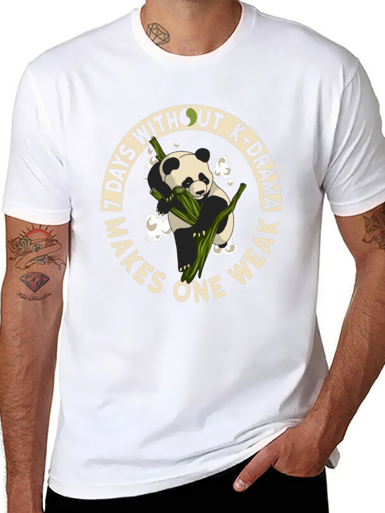 K-Drama Lover T-Shirt - Panda and Bamboo Graphic
