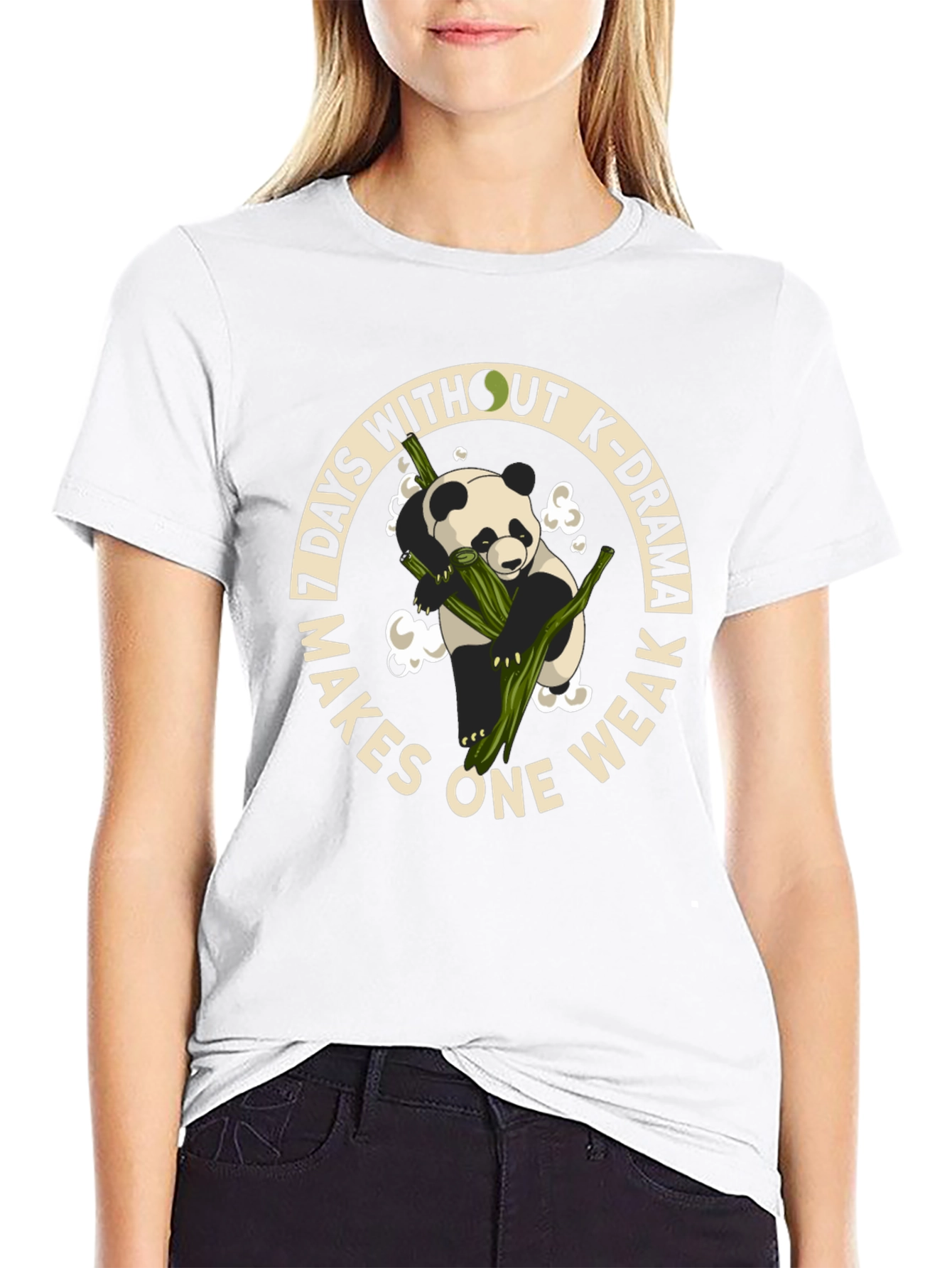 K-Drama Lover T-Shirt - Panda and Bamboo Graphic