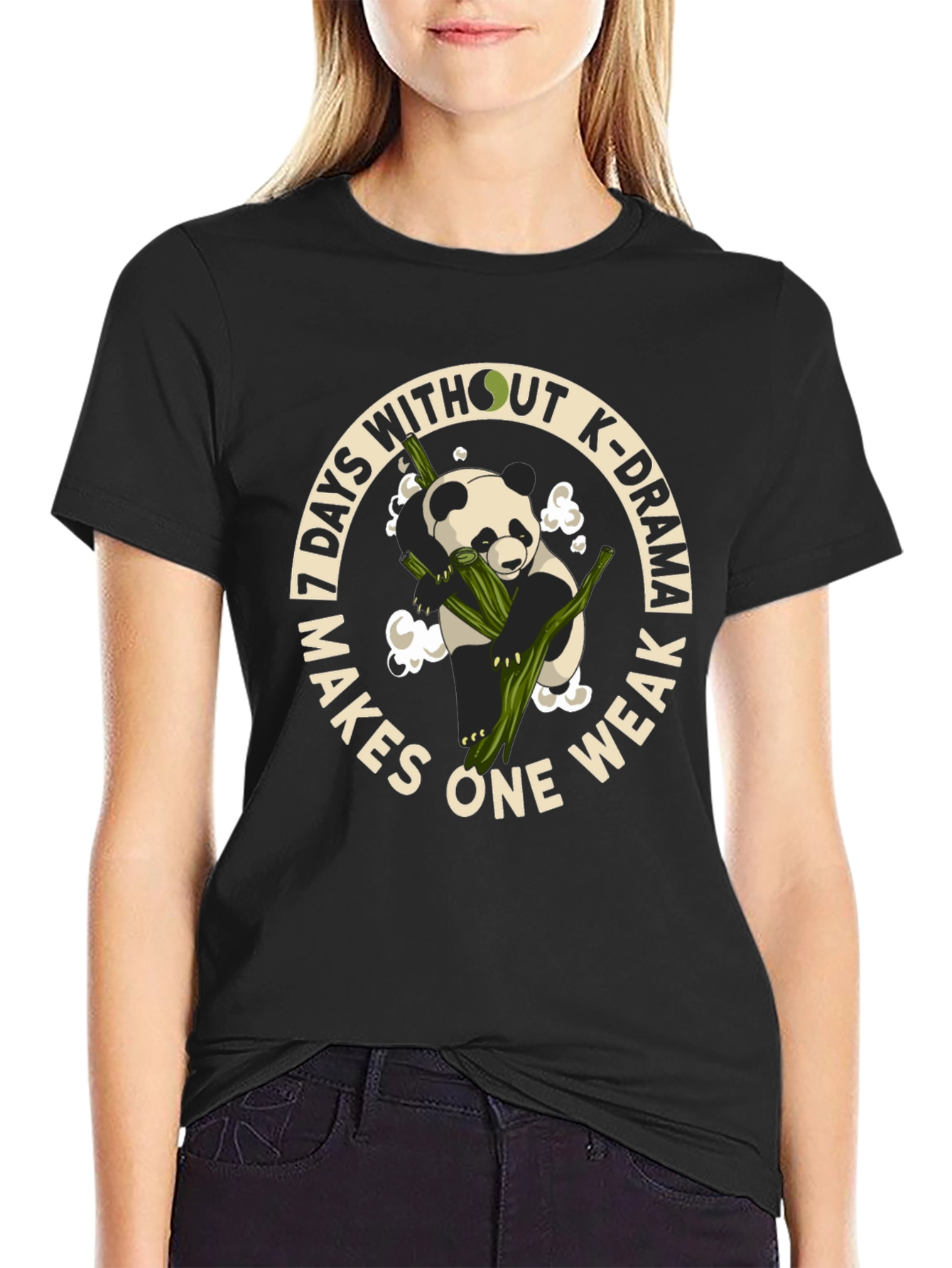 K-Drama Lover T-Shirt - Panda and Bamboo Graphic