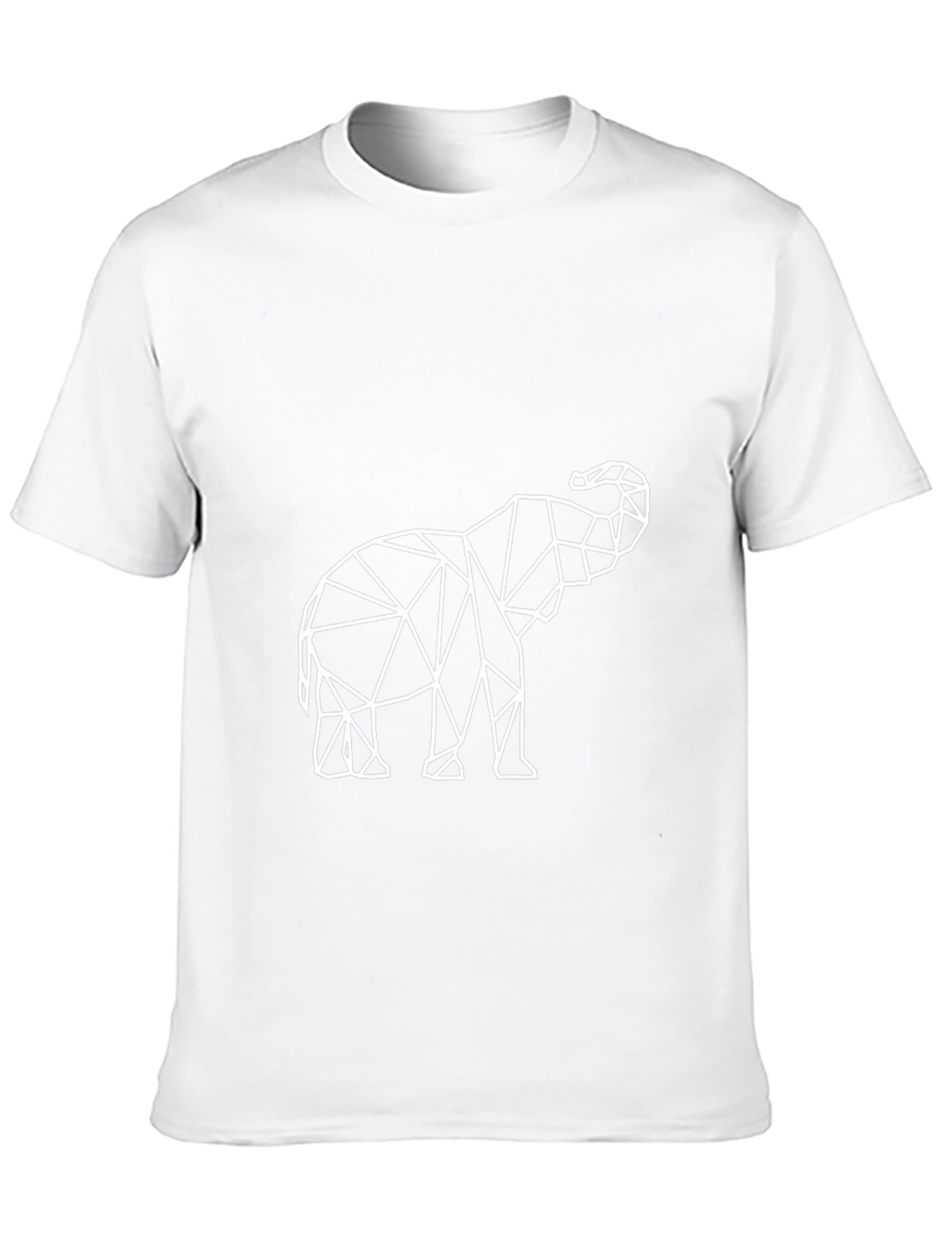 Geometric Elephant Print Black T-Shirt