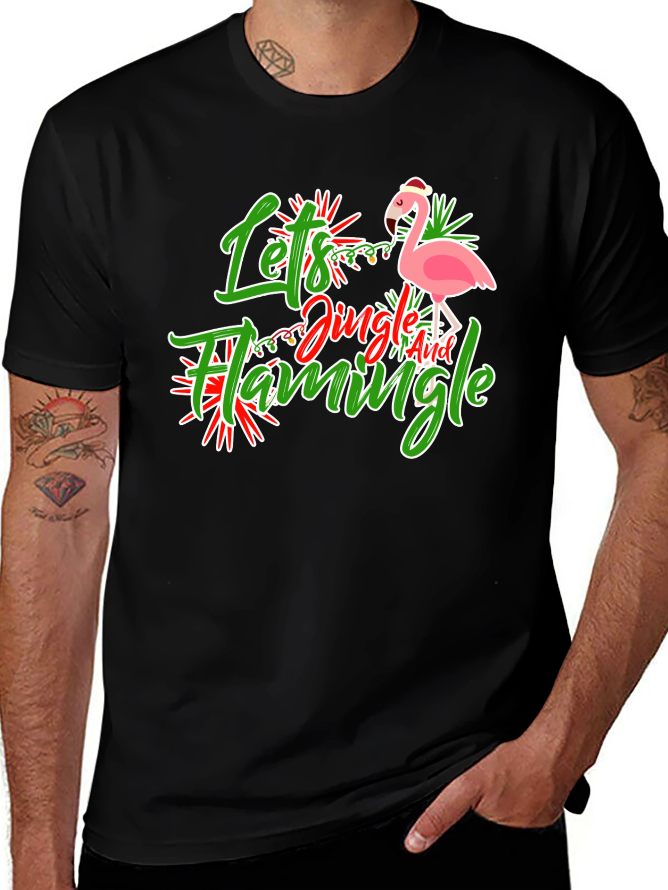 Lets Jingle and Flamingle Christmas T-Shirt