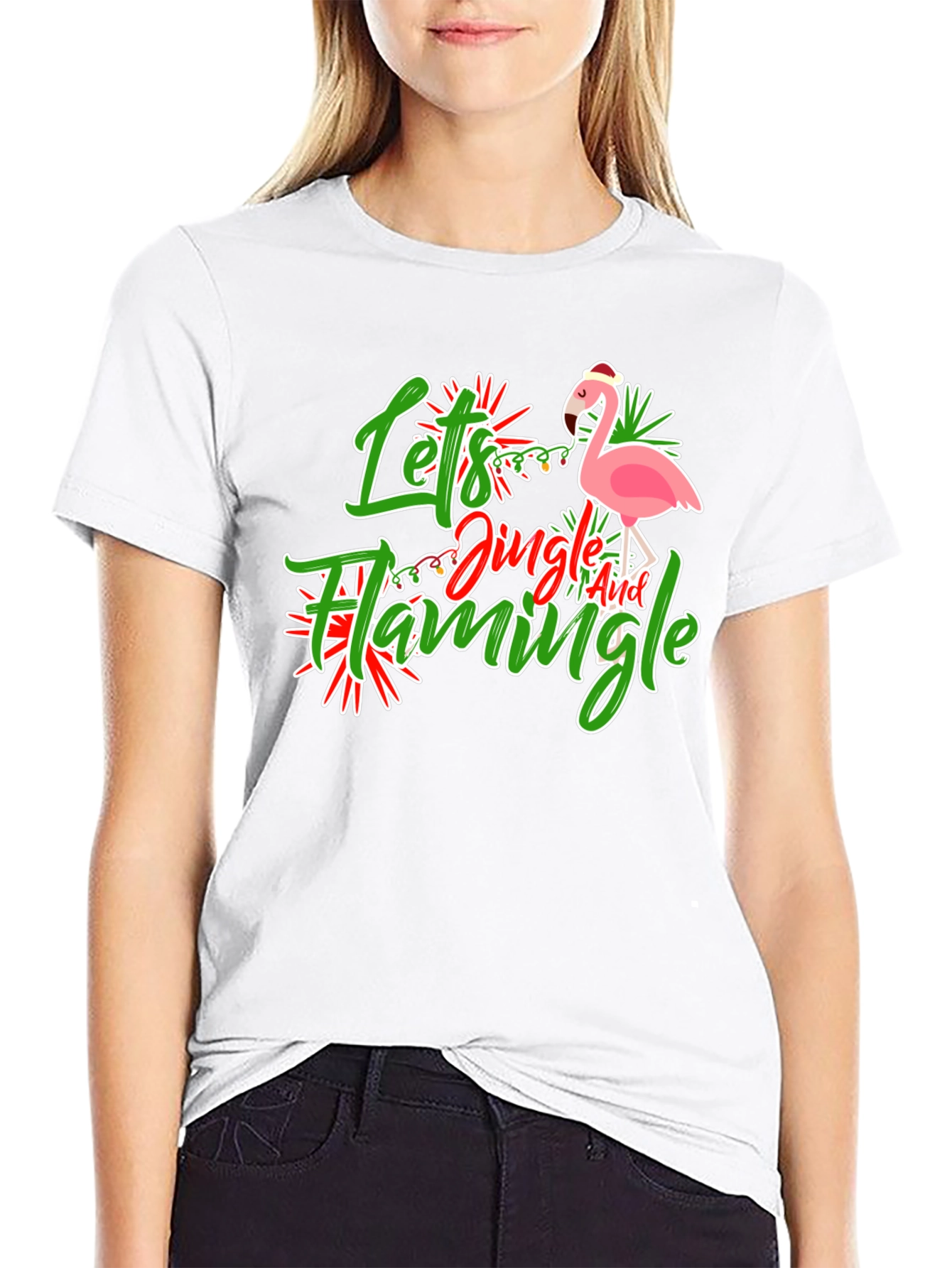 Lets Jingle and Flamingle Christmas T-Shirt