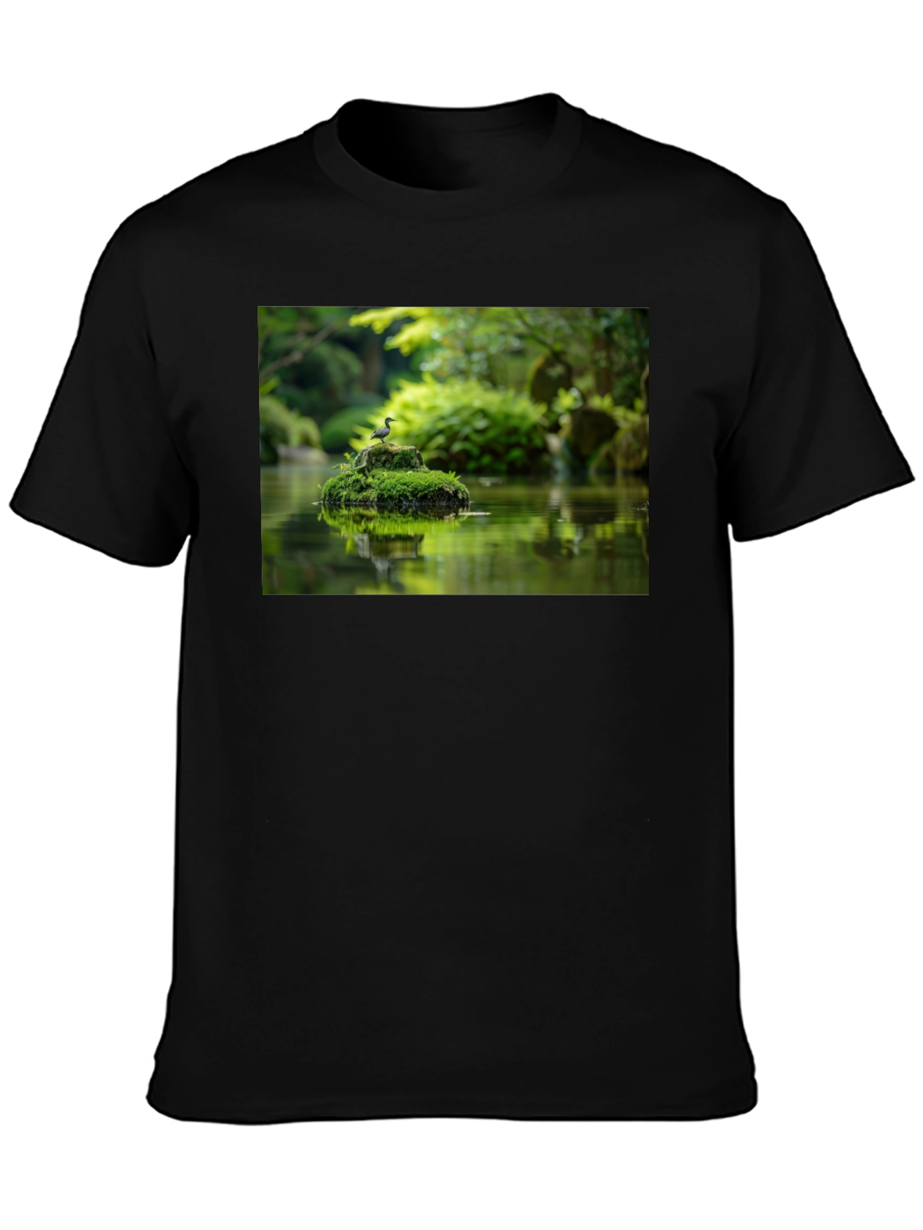 Nature Pond Graphic Black Tee