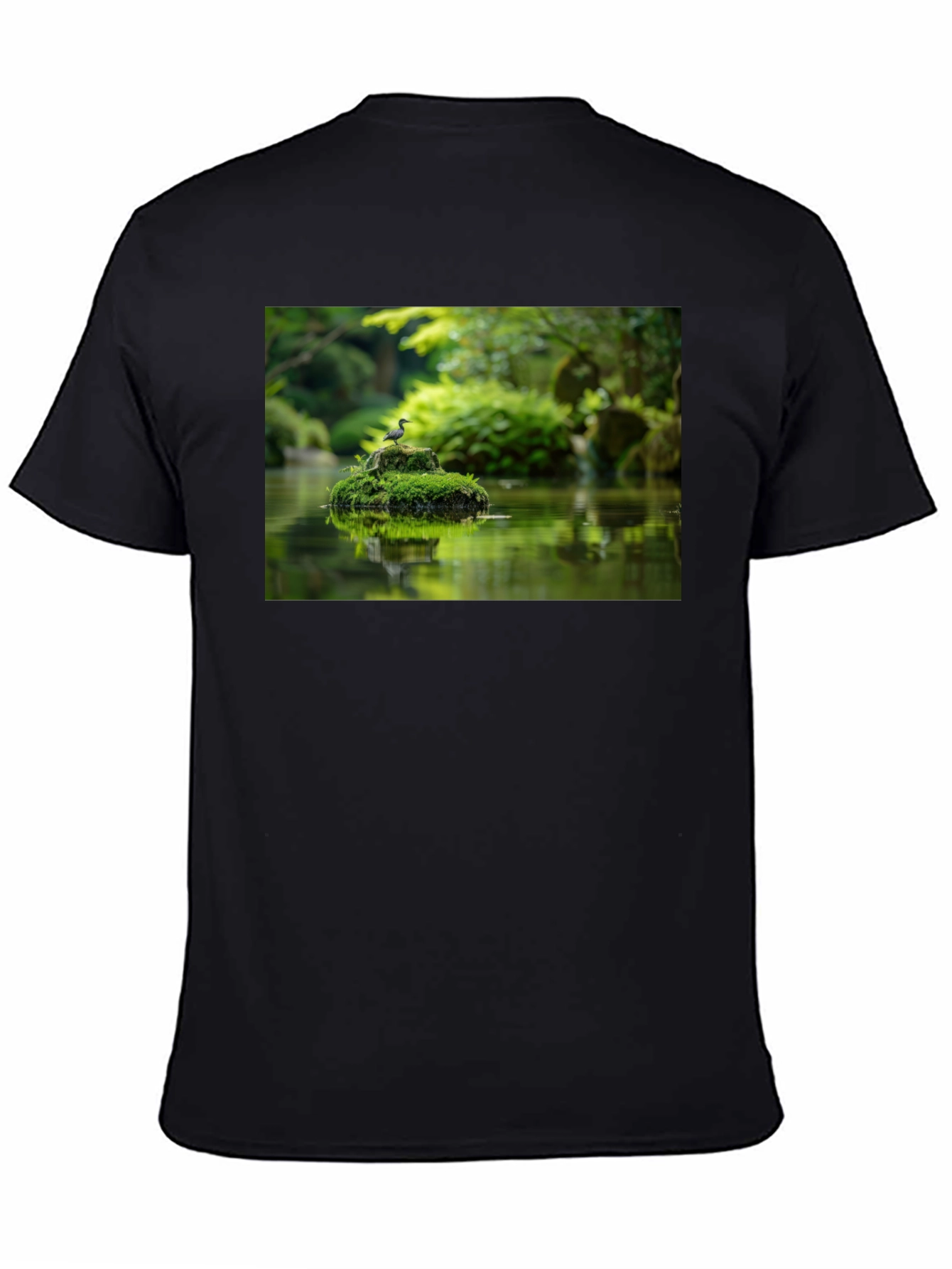 Nature Pond Graphic Black Tee