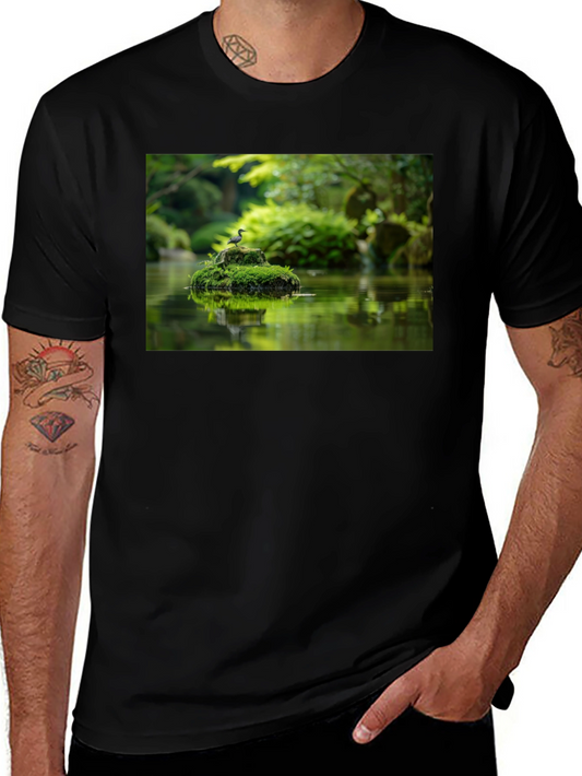 Nature Pond Graphic Black Tee
