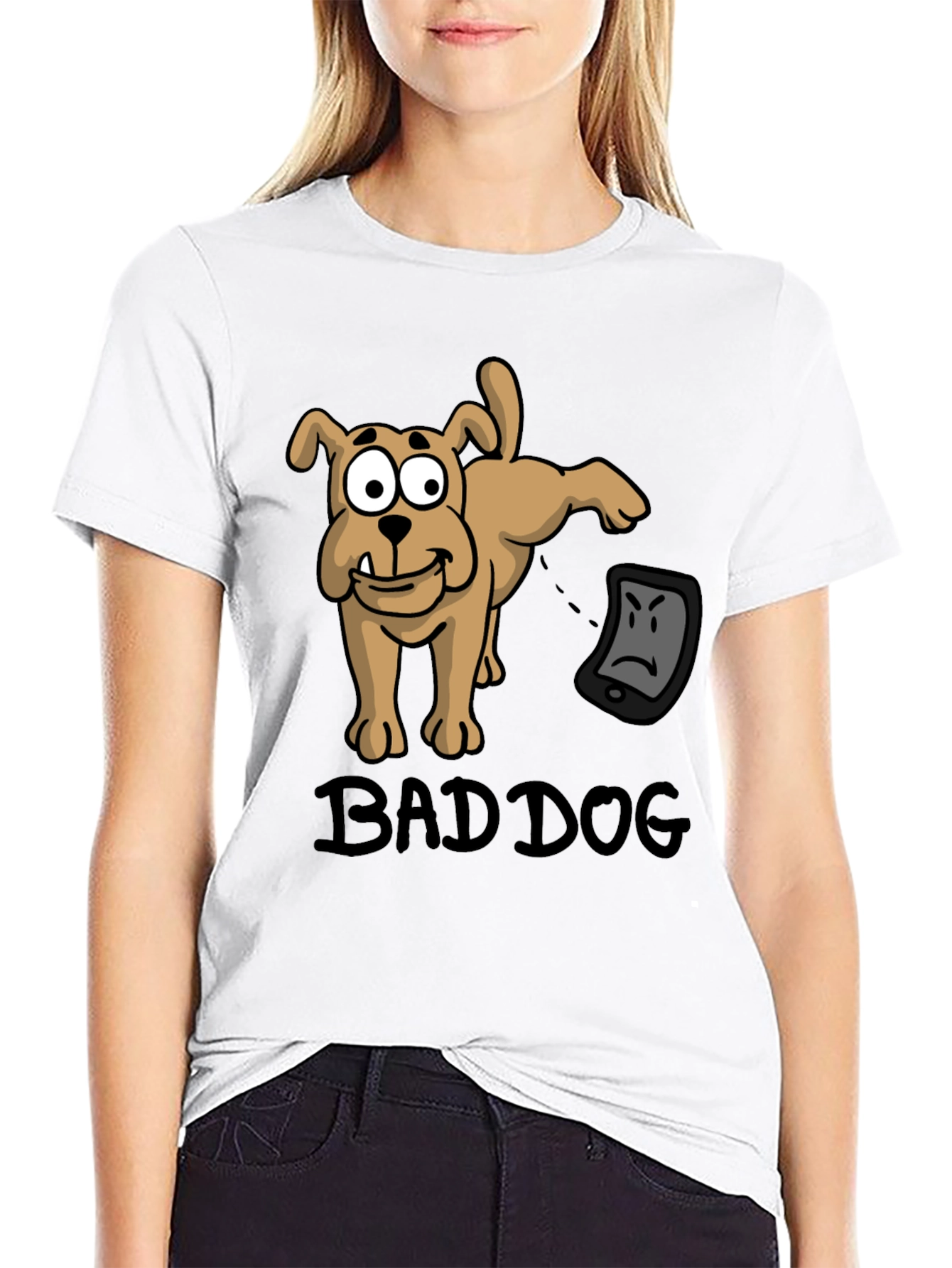 Bad Dog T-Shirt - Funny Cartoon Dog Design