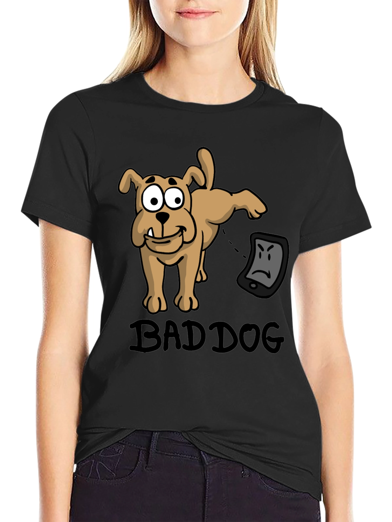 Bad Dog T-Shirt - Funny Cartoon Dog Design