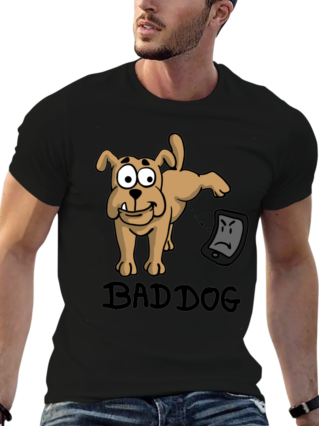 Bad Dog T-Shirt - Funny Cartoon Dog Design