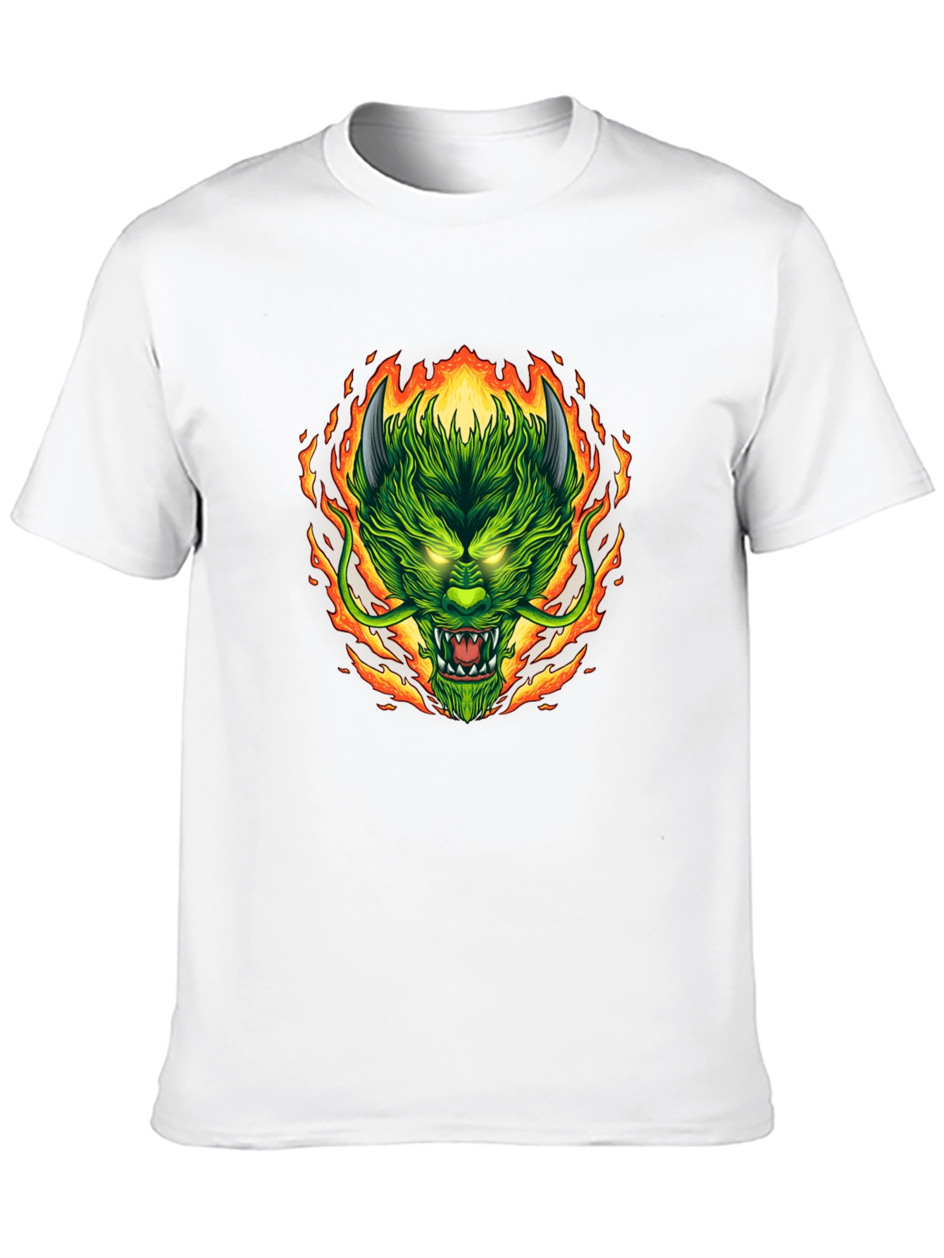 Fiery Dragon Graphic Tee - Mens Black T-Shirt
