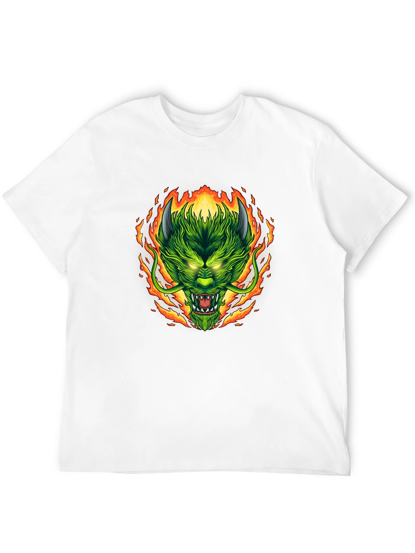 Fiery Dragon Graphic Tee - Mens Black T-Shirt