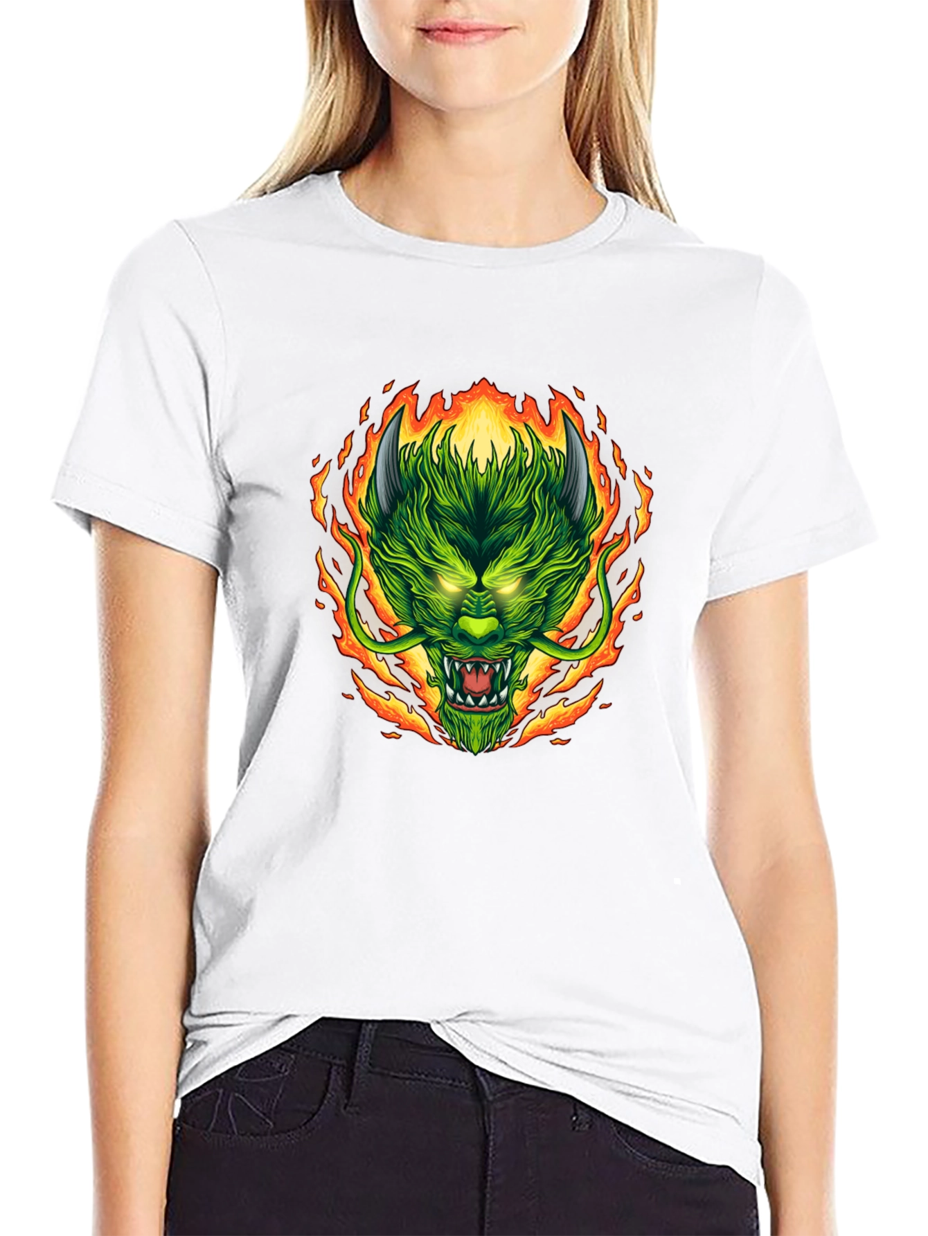 Fiery Dragon Graphic Tee - Mens Black T-Shirt