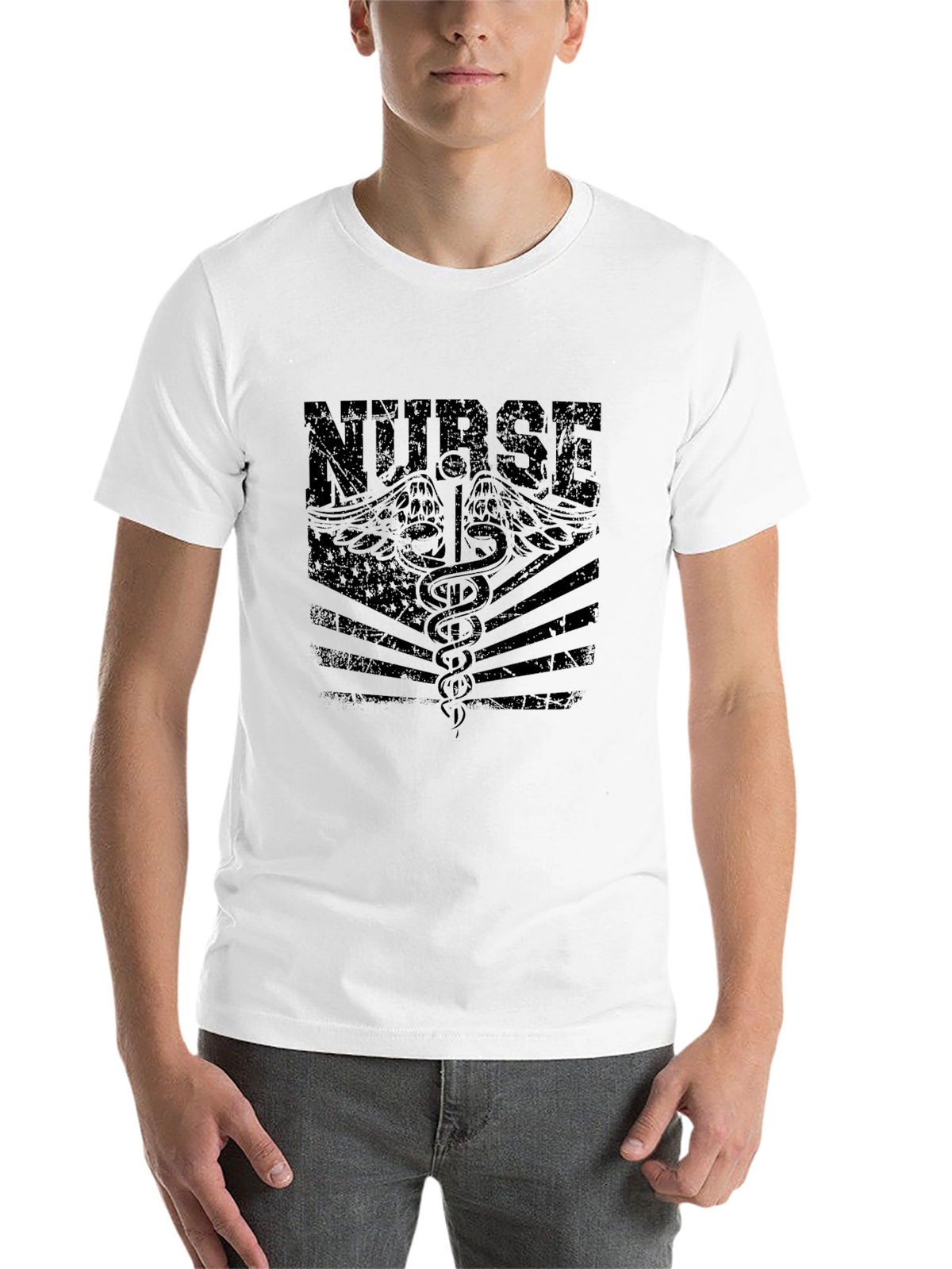 Nurse Graphic T-Shirt - Distressed Black Print