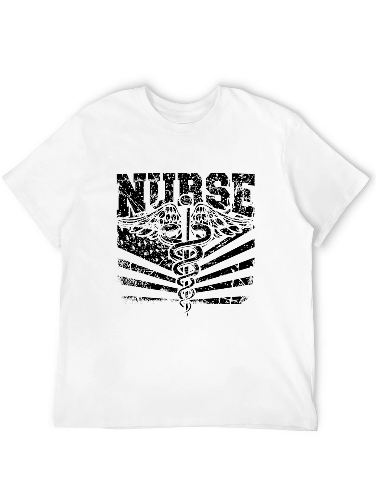 Nurse Graphic T-Shirt - Distressed Black Print
