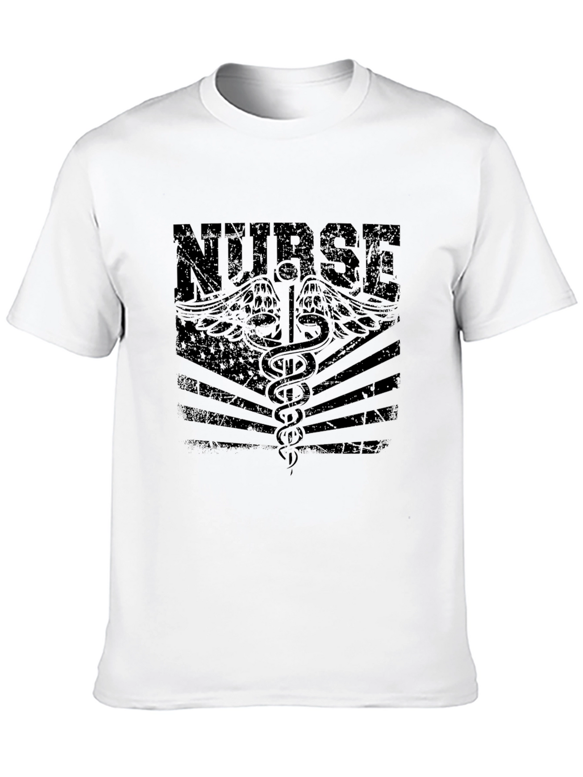 Nurse Graphic T-Shirt - Distressed Black Print